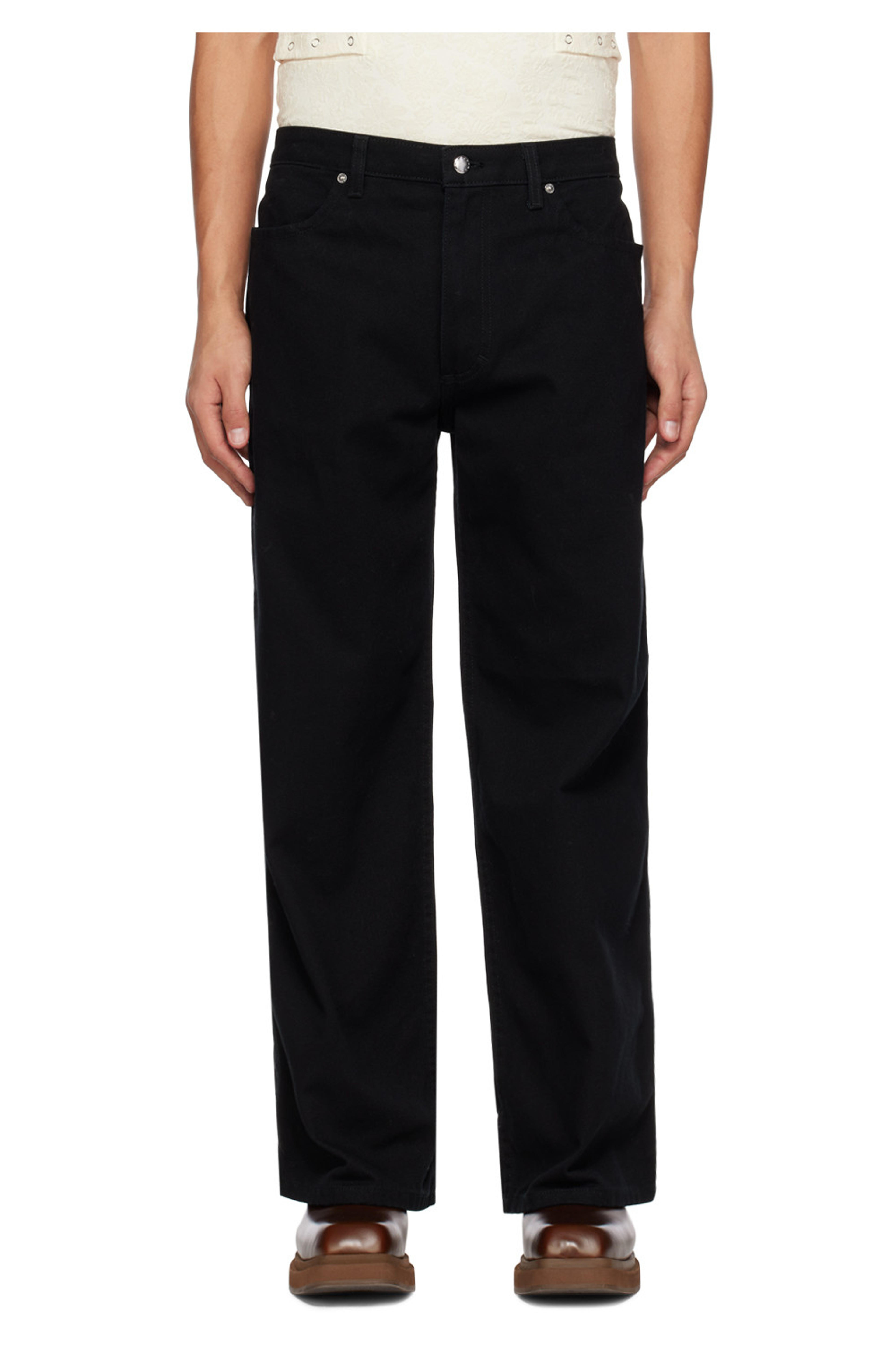 Black Wide-Leg Jeans by Eckhaus Latta on Sale