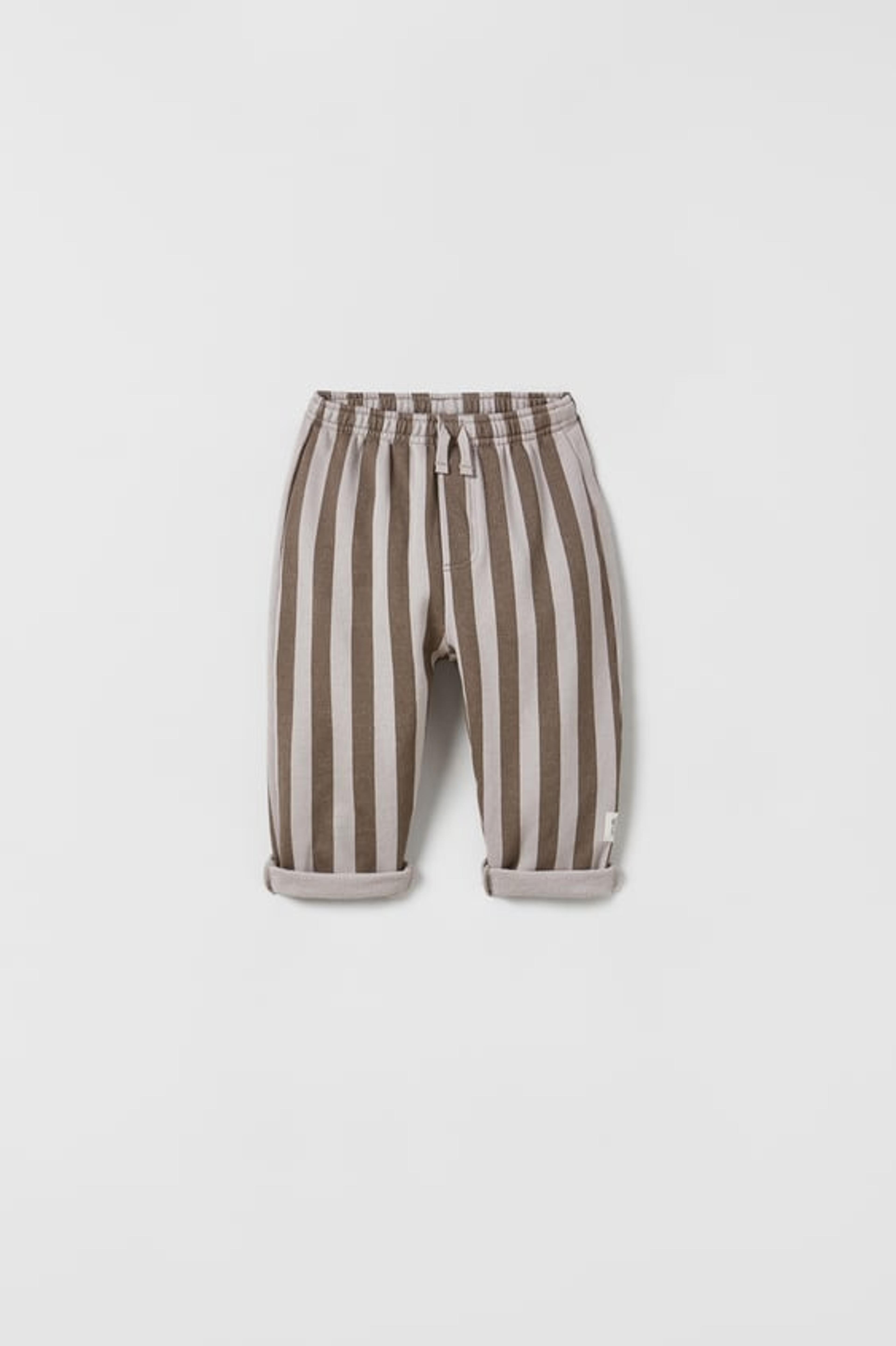 STRIPED PANTS - Dusty purple | ZARA United States