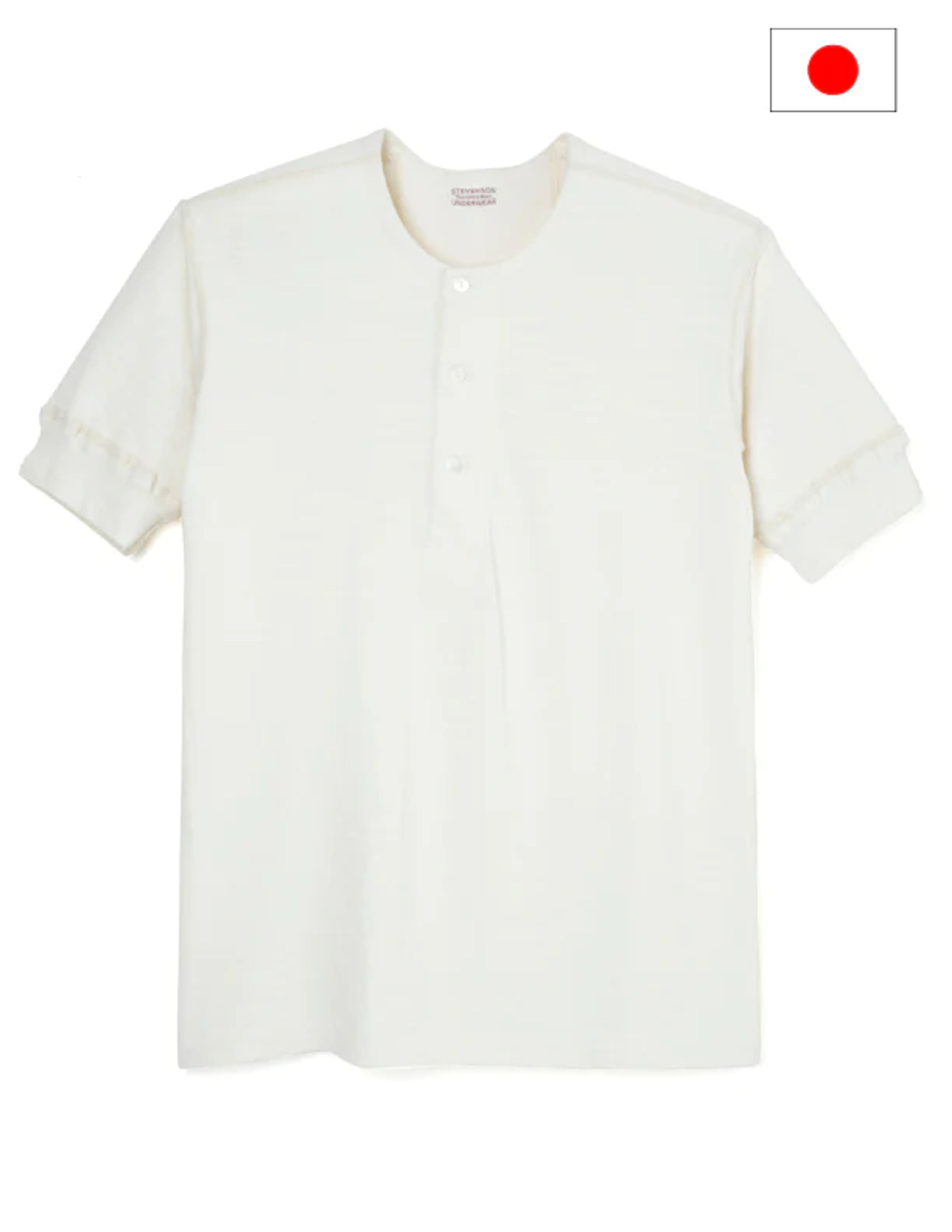 Stevenson Overall Co. Loop Wheel Oatmeal Short Sleeve Henley T-Shirt - The Shop Vancouver