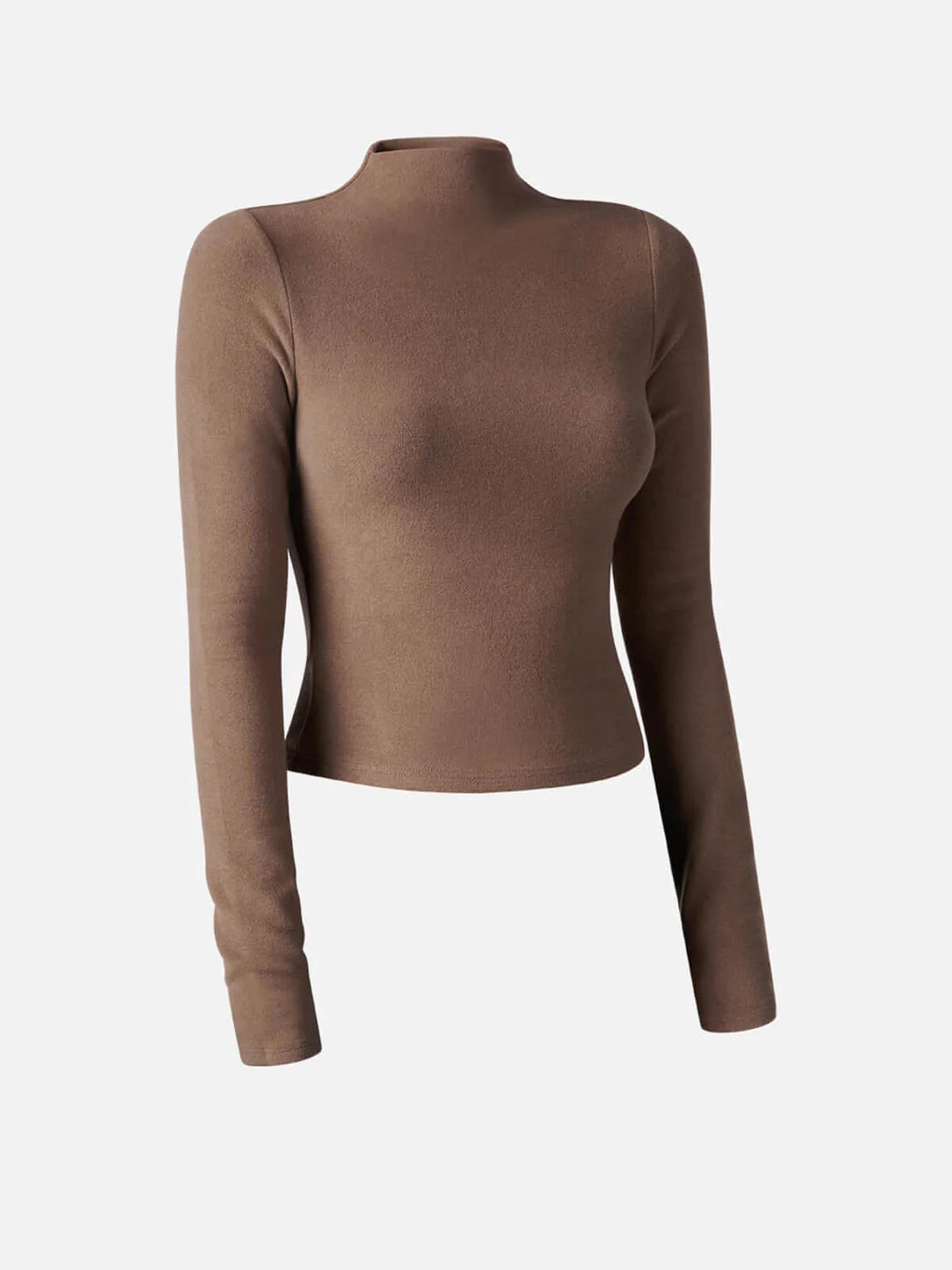 Eco-Mousse™ Thermal Brushed Mock Neck Crop Top