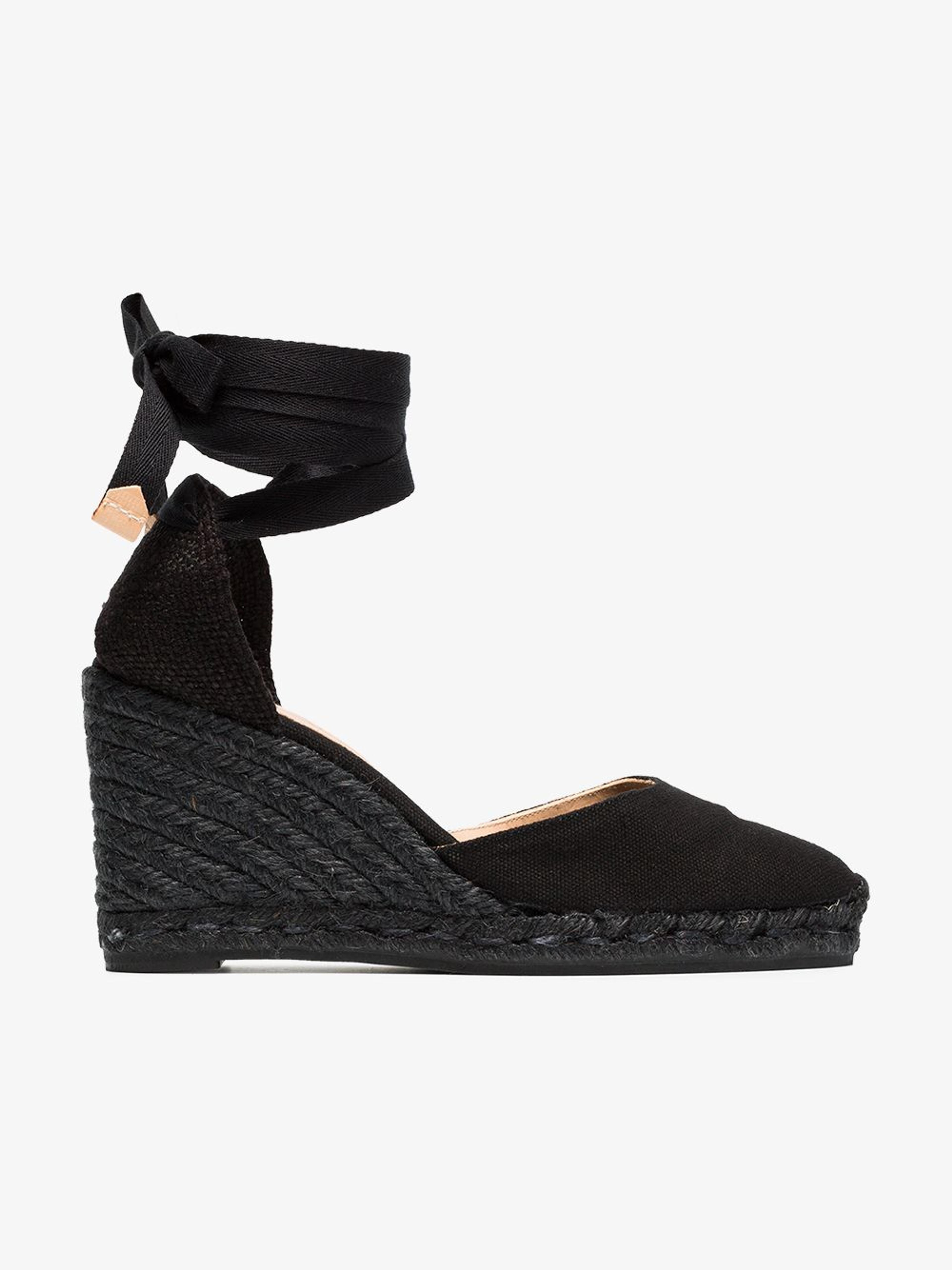 Castañer black carina 80 canvas wedge espadrilles | Browns