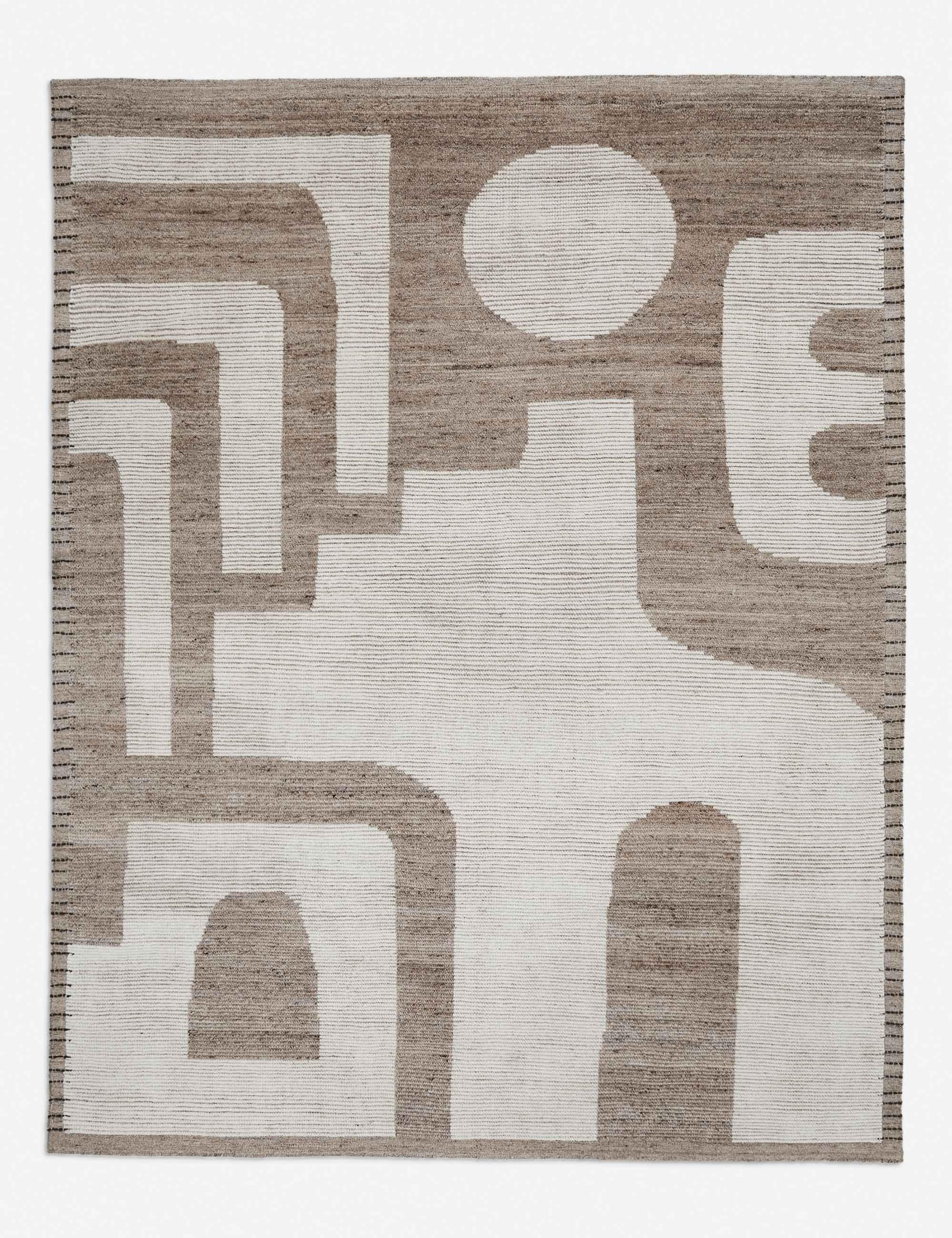 Abode Neutral Boho Abstract Wool Area Rug