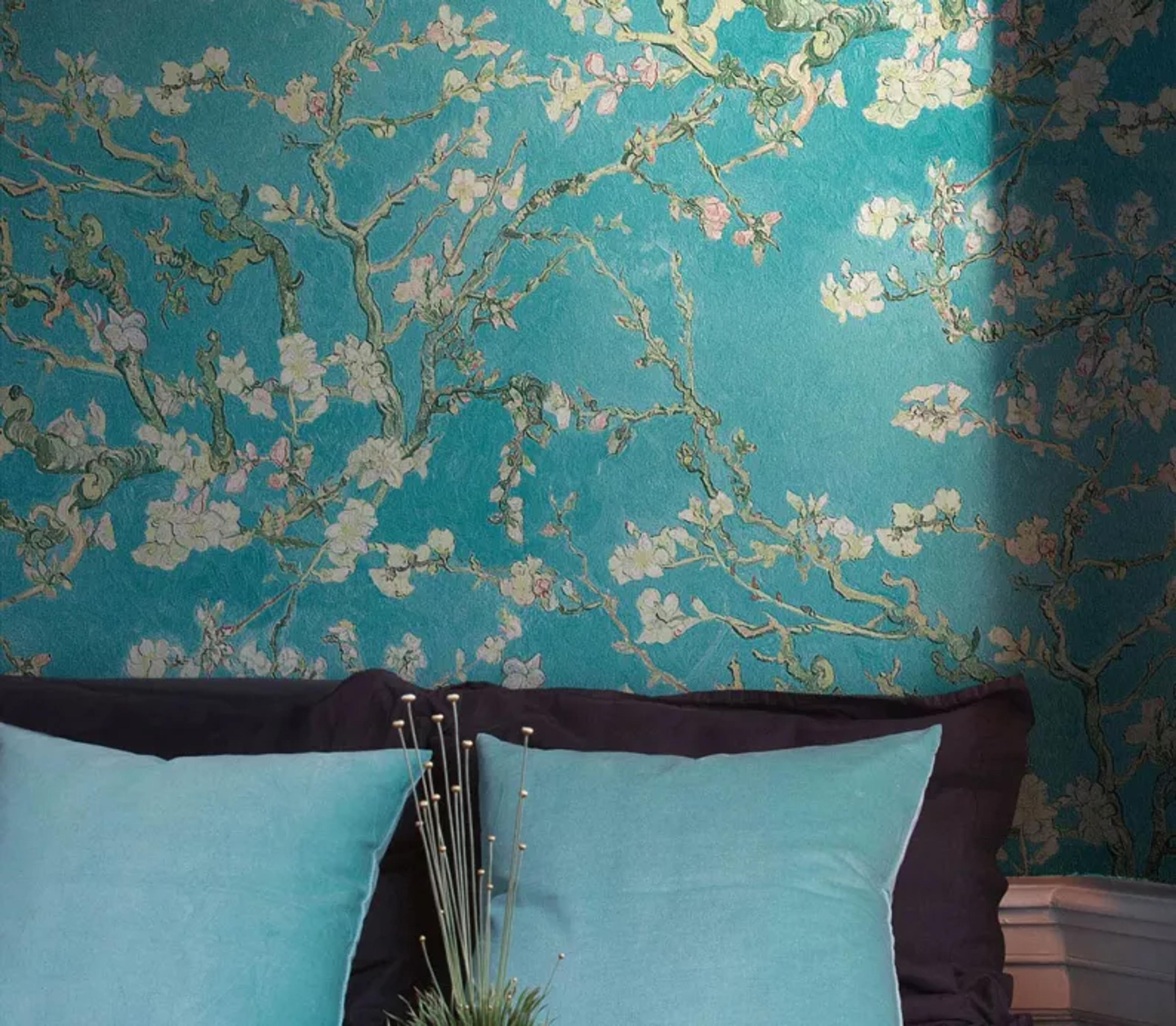 Wallpaper VanGogh Blossom turquoise | Wallpaper from the 70s