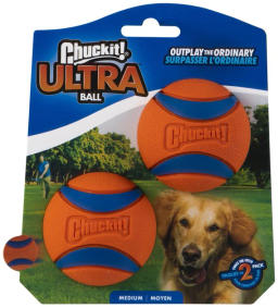 CHUCKIT! Ultra Rubber Ball Tough Dog Toy, Medium, 2 pack