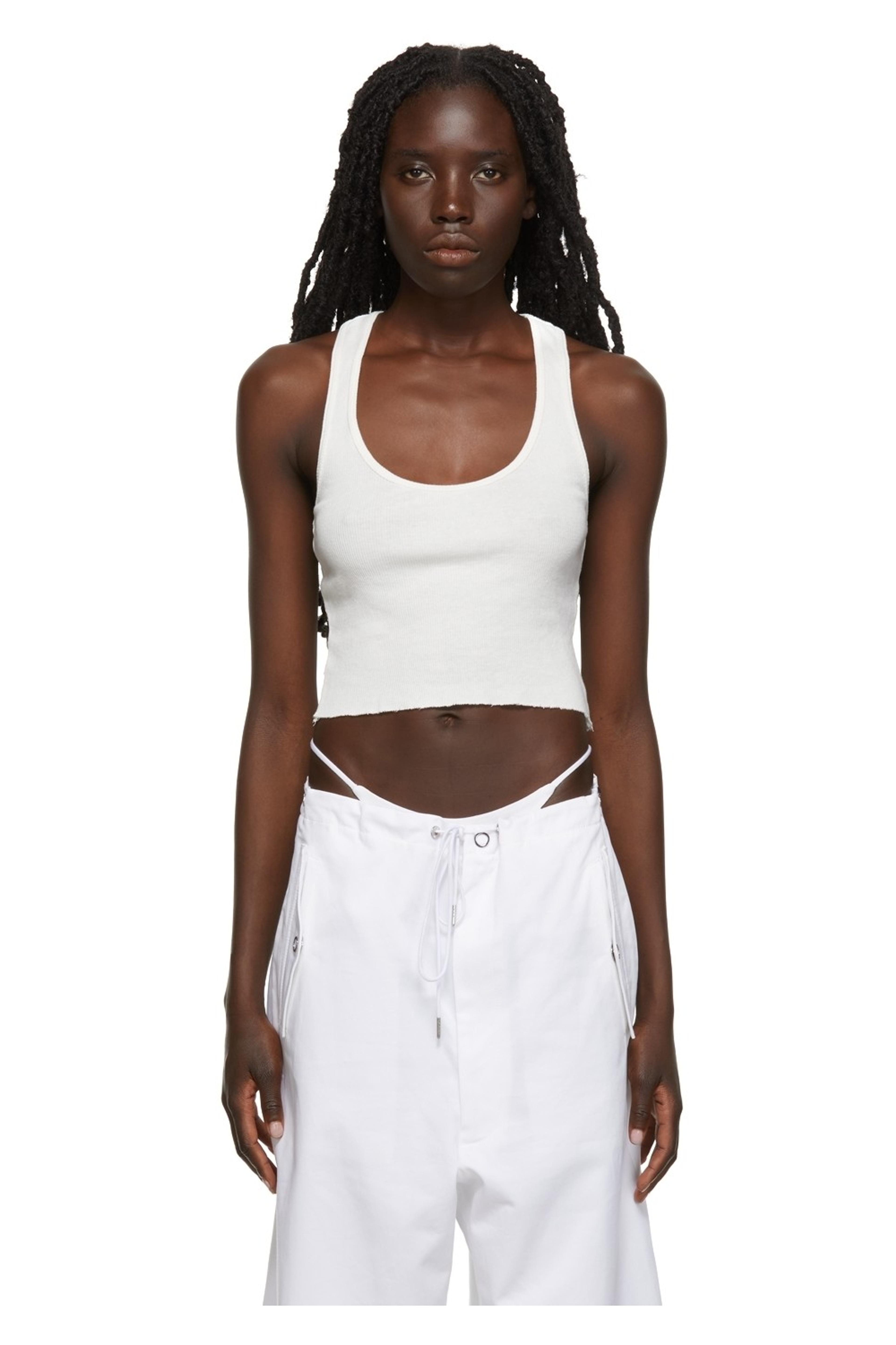 ÉTERNE: SSENSE Exclusive Off-White Crop Rib Tank Top | SSENSE