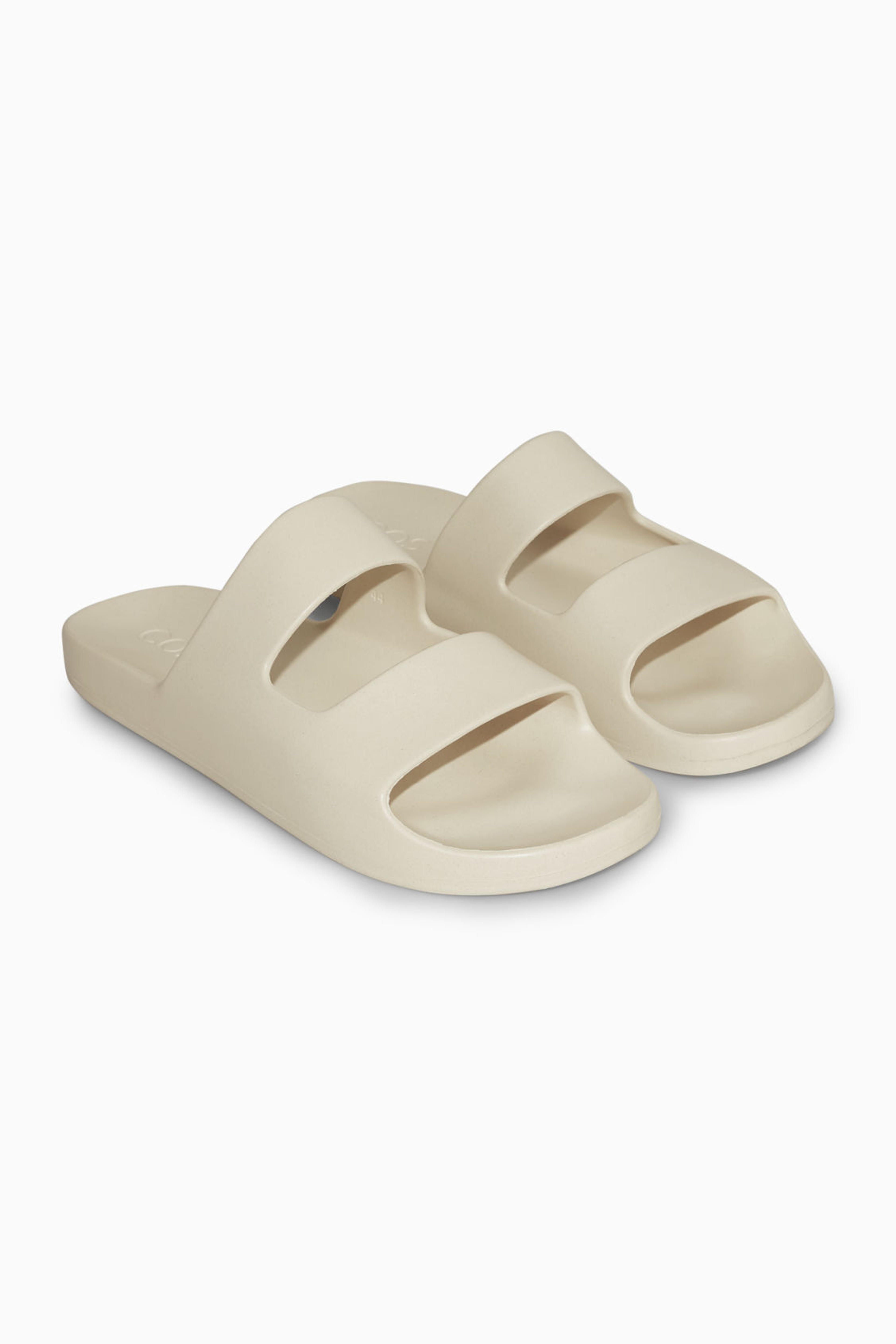 DOUBLE-STRAP RUBBER SLIDES - CREAM - Shoes - COS