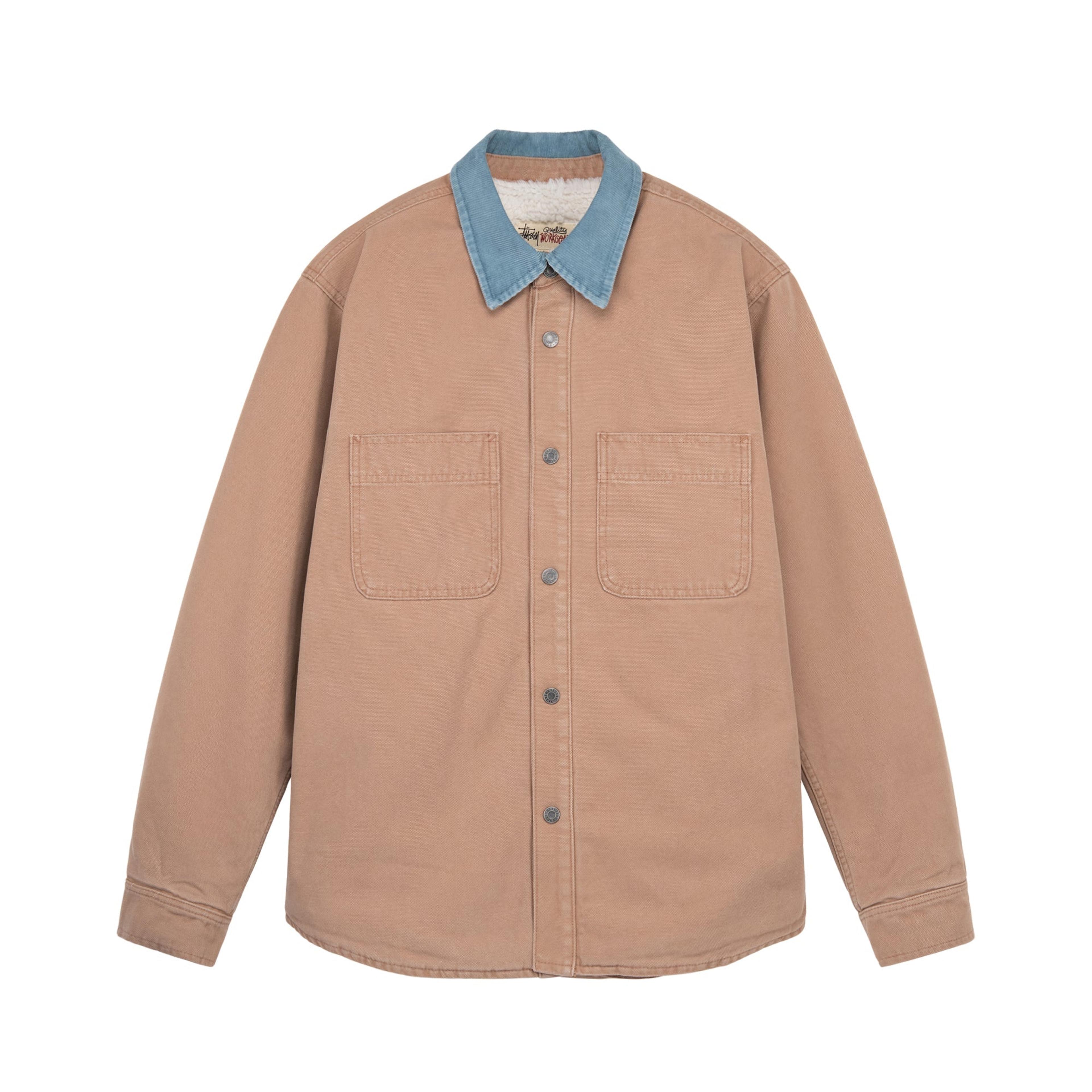 SHERPA LINED WORK SHIRT - Tan / L