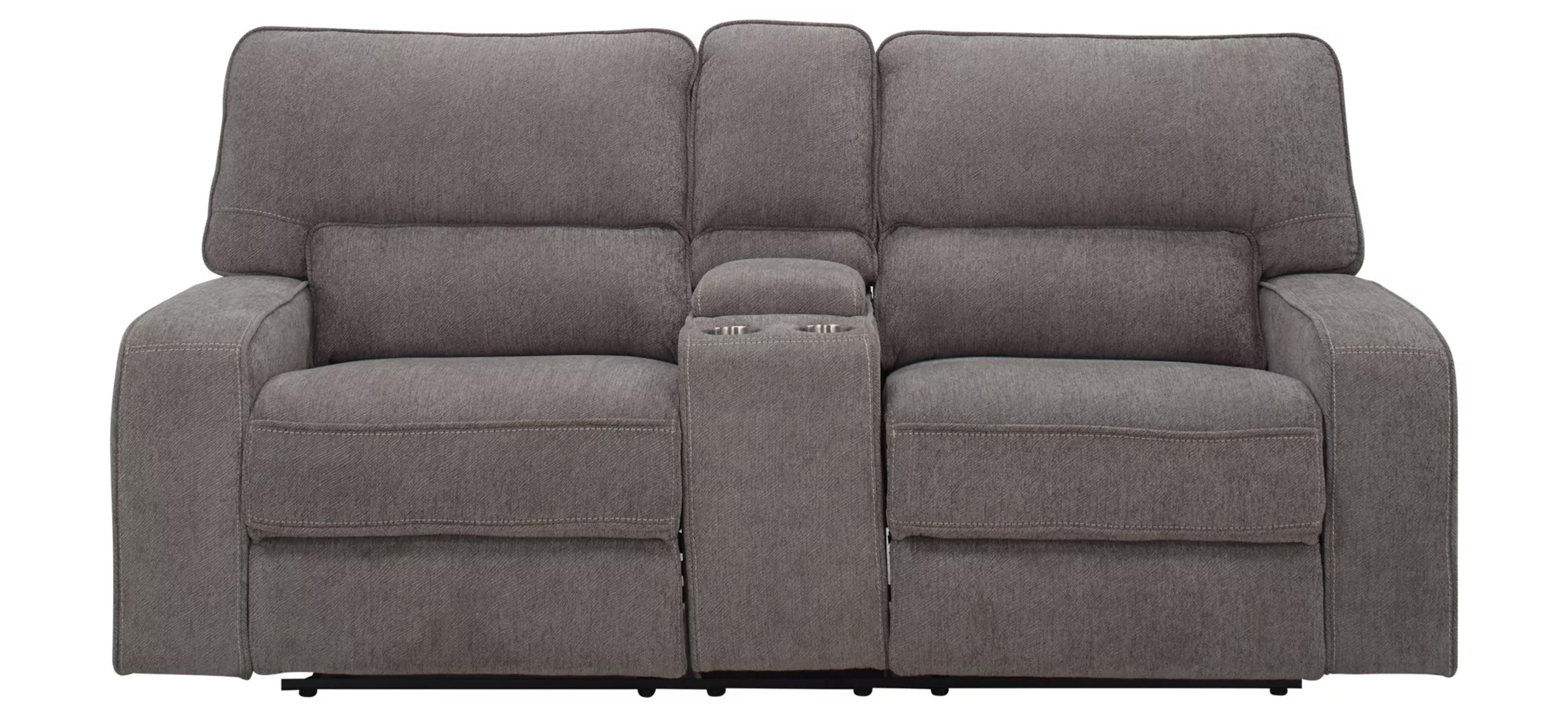 Duvall Chenille Reclining Console Loveseat | Raymour & Flanigan