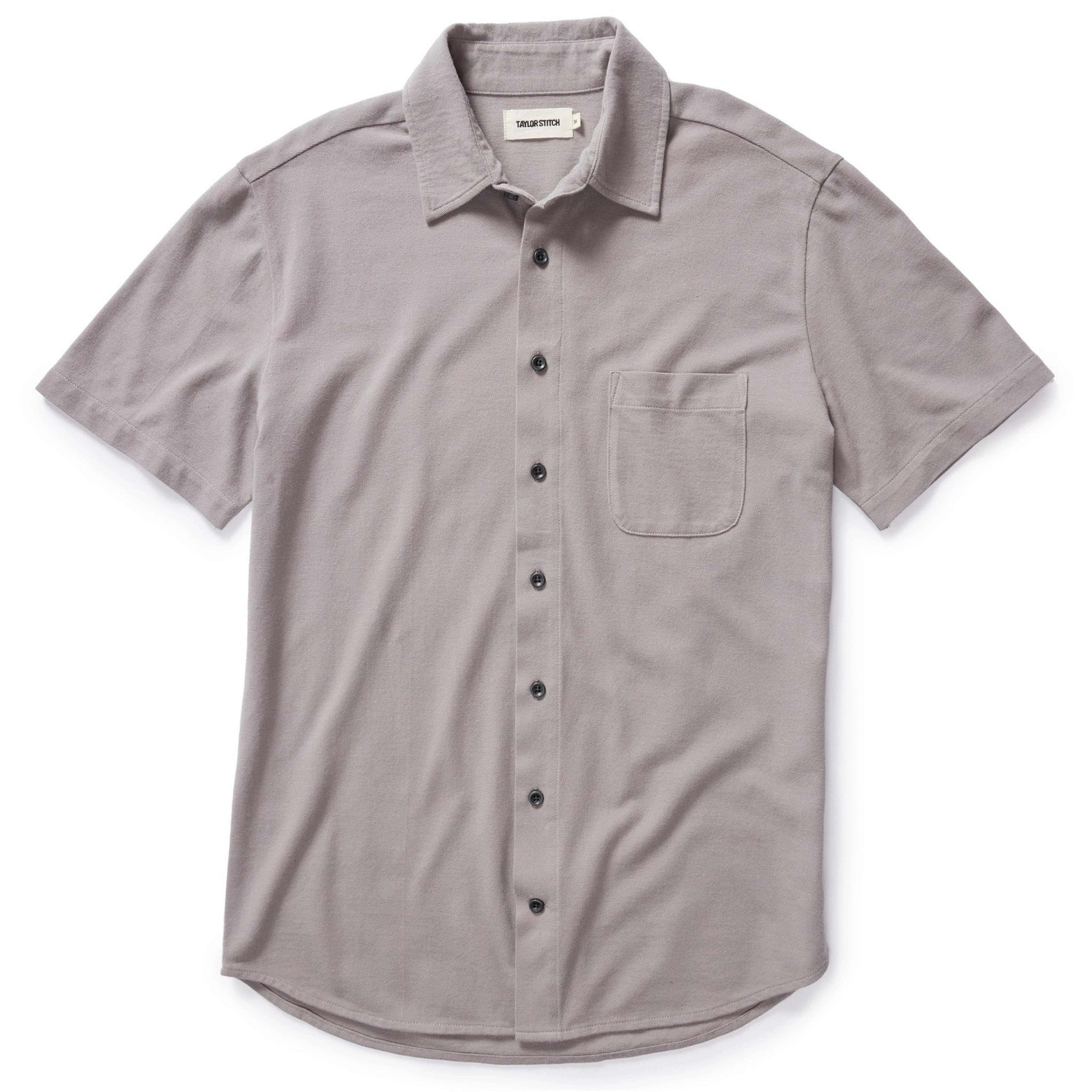 The Short Sleeve California in Steeple Grey Pique | Men's Shirts | Taylor Stitch