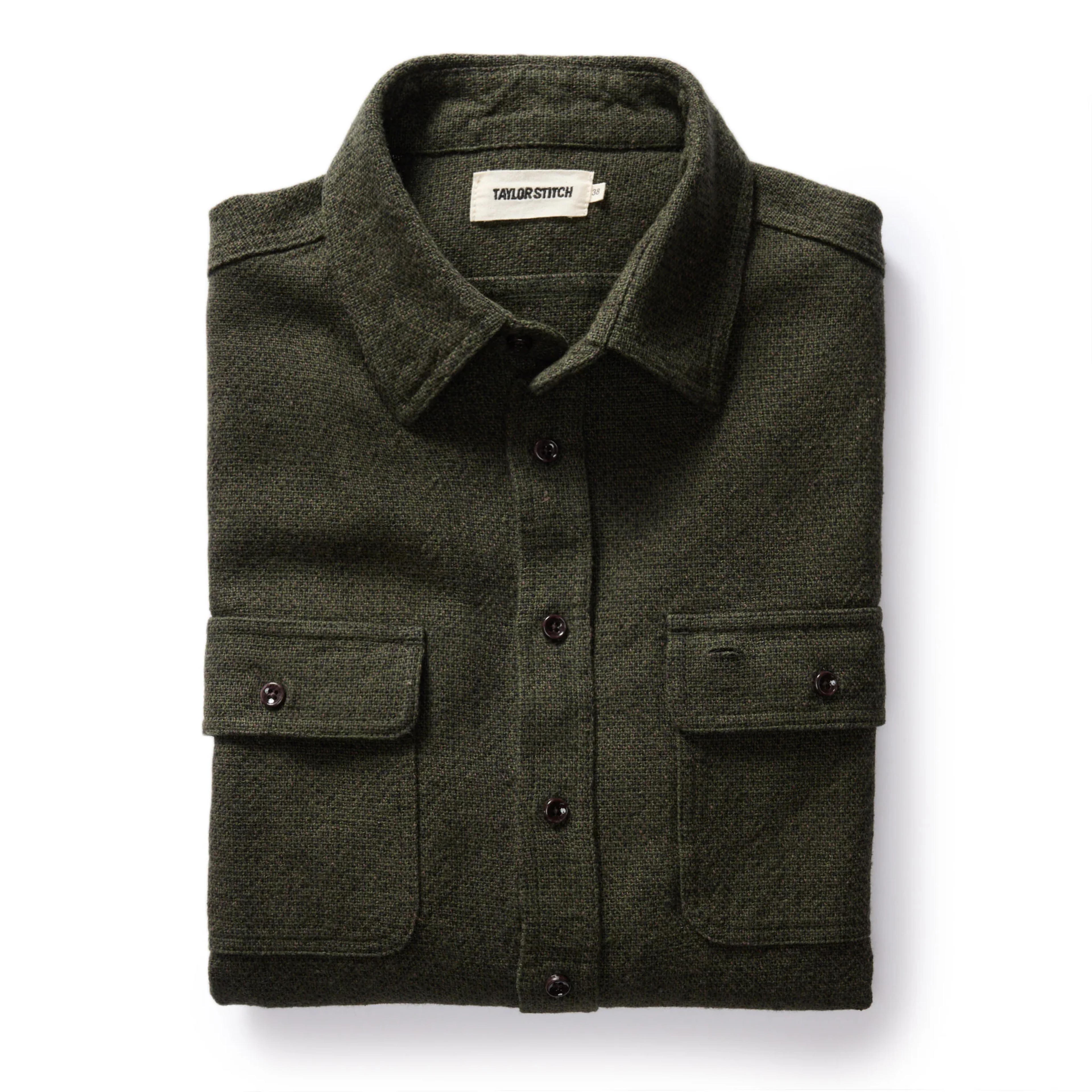 The Ledge Shirt in Dark Forest Linen Tweed | Taylor Stitch