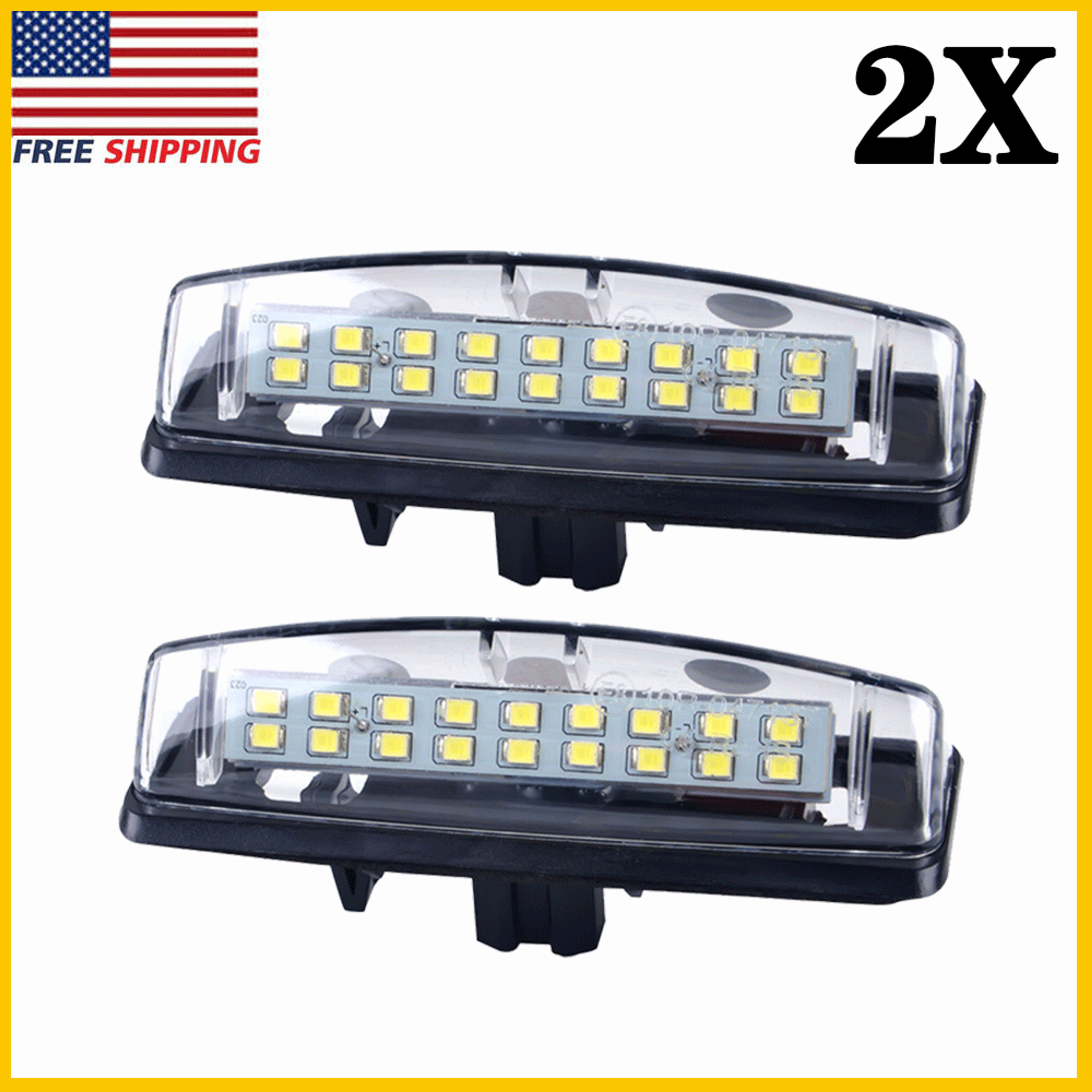 For Lexus IS300 GS300 ES300 RX330 LS430 White SMD LED License Plate Lights Pair