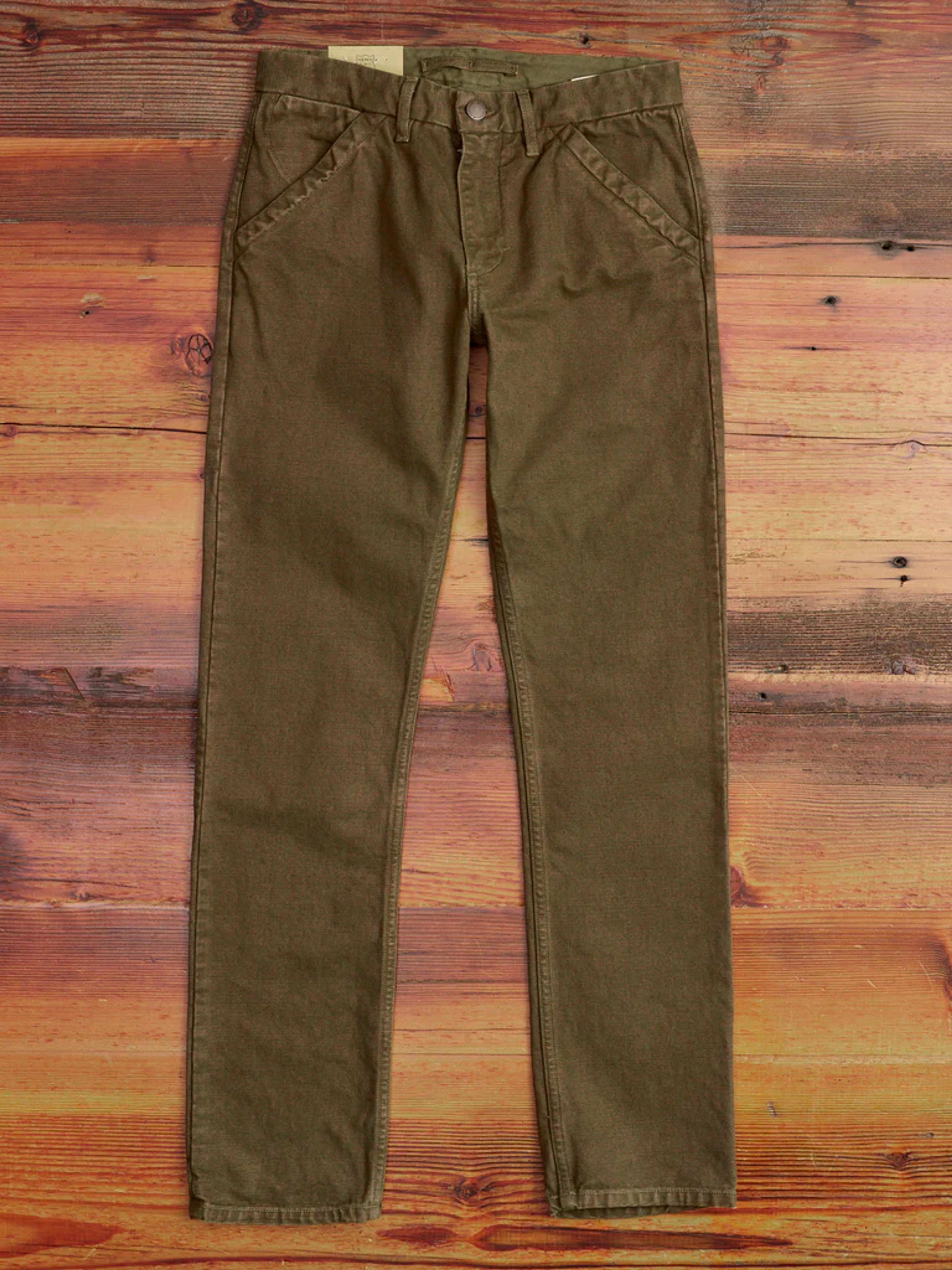 14oz Slub Workers Chino in Army Green – Blue Owl Workshop