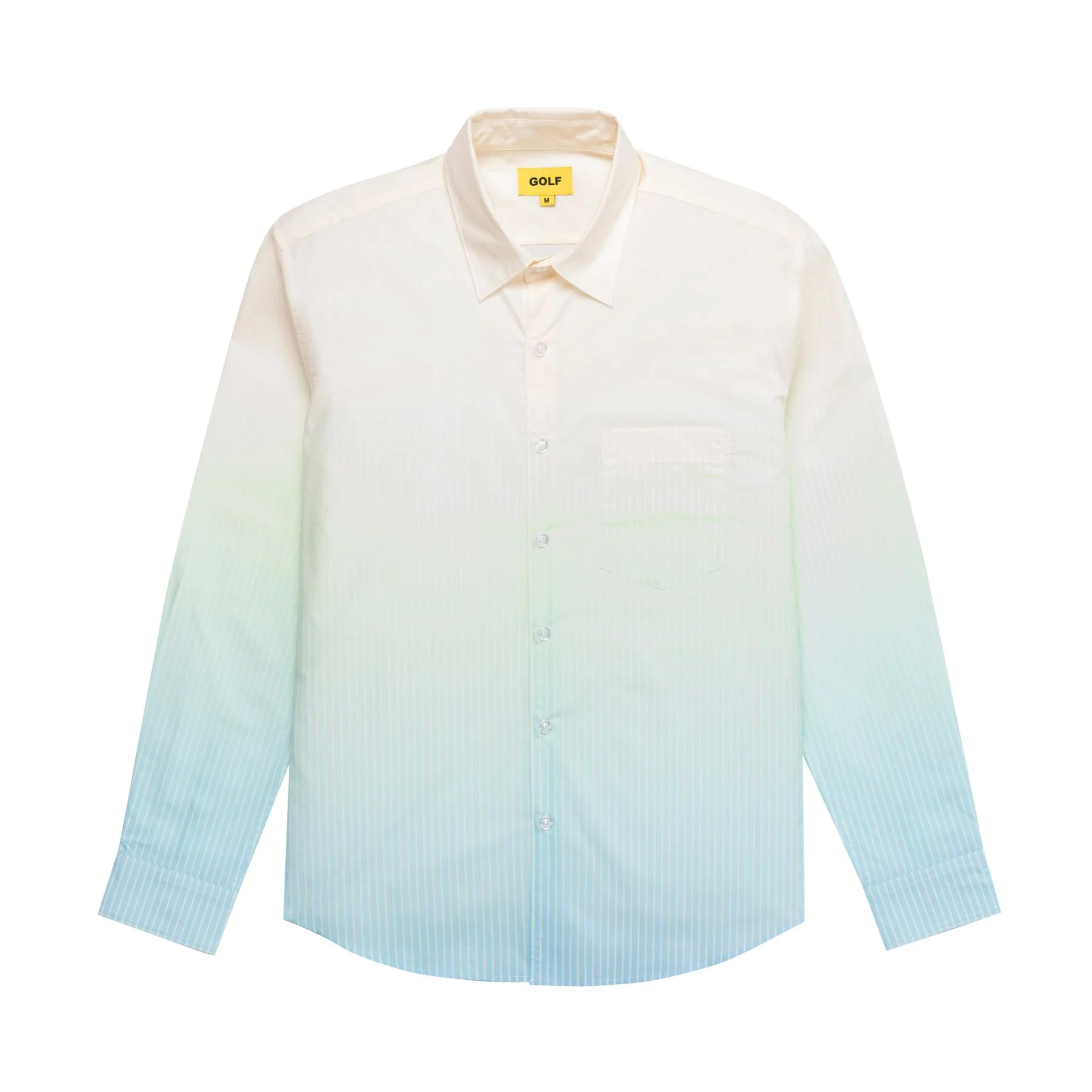 GRADIENT PINSTRIPE SHIRT by GOLF WANG - Yellow/Blue / XS