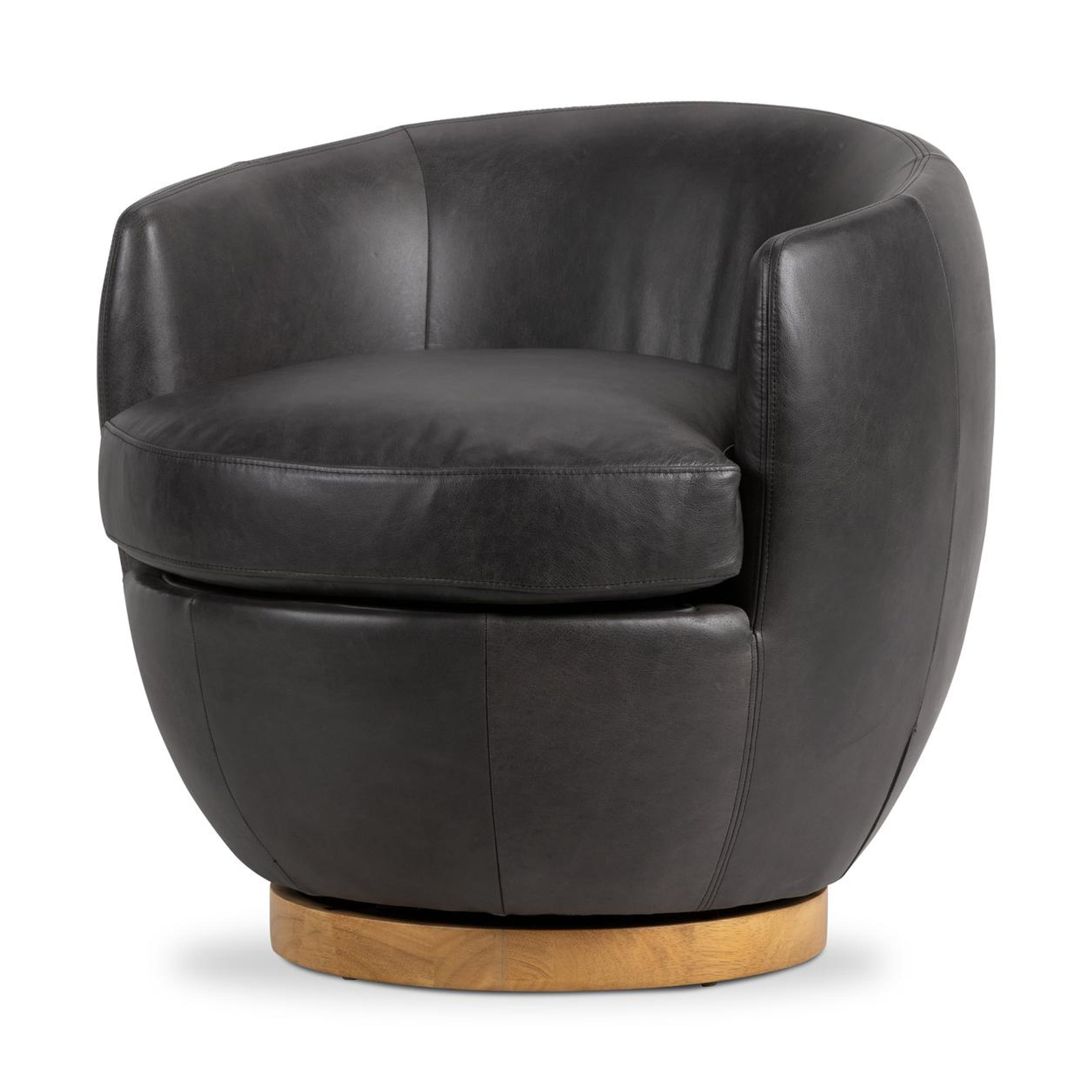 Rhiannon Swivel Chair In Heirloom Charcoal (226387-001) By FOUR HANDS