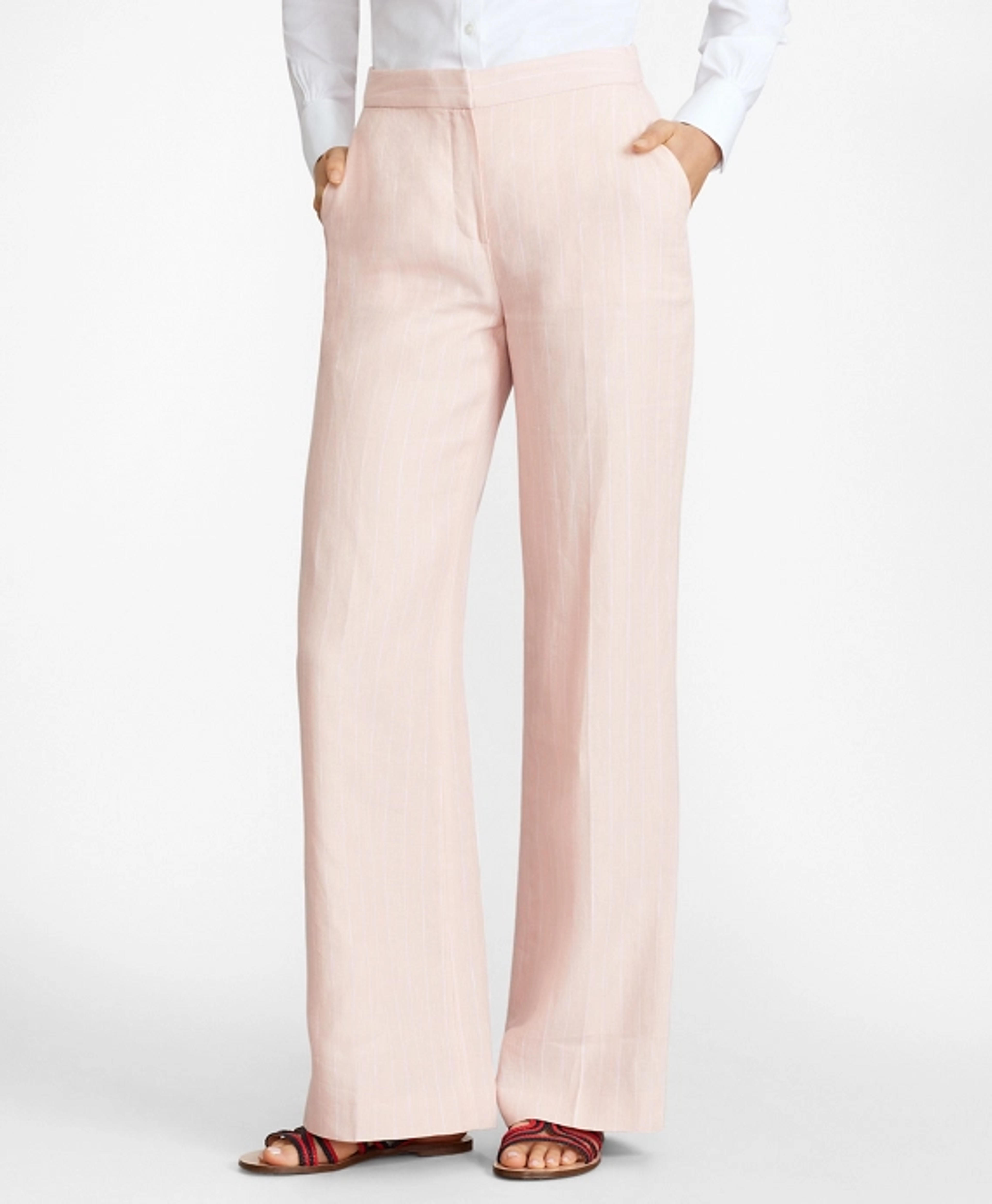 Pinstriped Linen Pants - Brooks Brothers