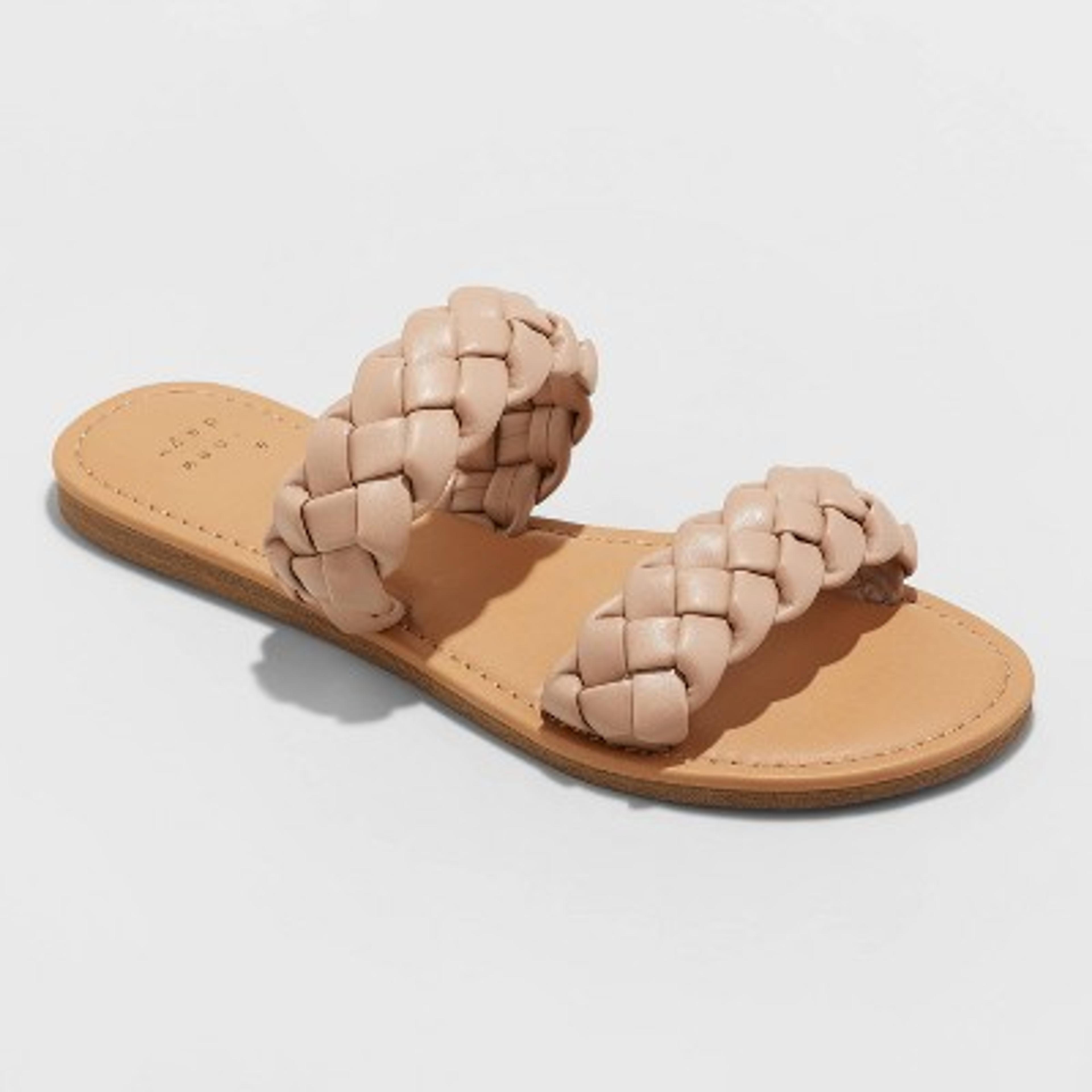 Women's Lucy Braided Slide Sandals - A New Day™ Tan 7.5 : Target