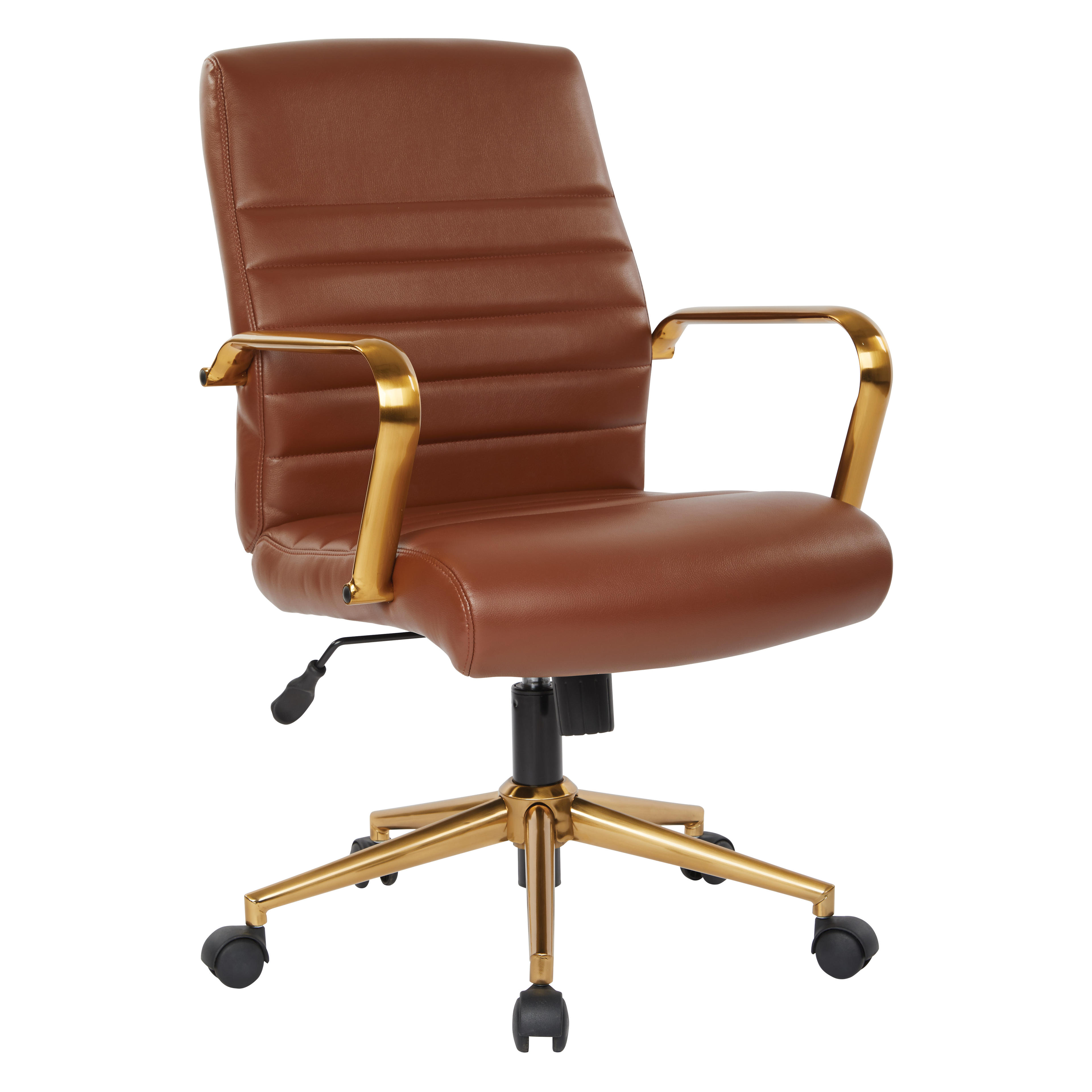 Office Star Products Baldwin Mid-Back Faux Leather Chair White - Walmart.com