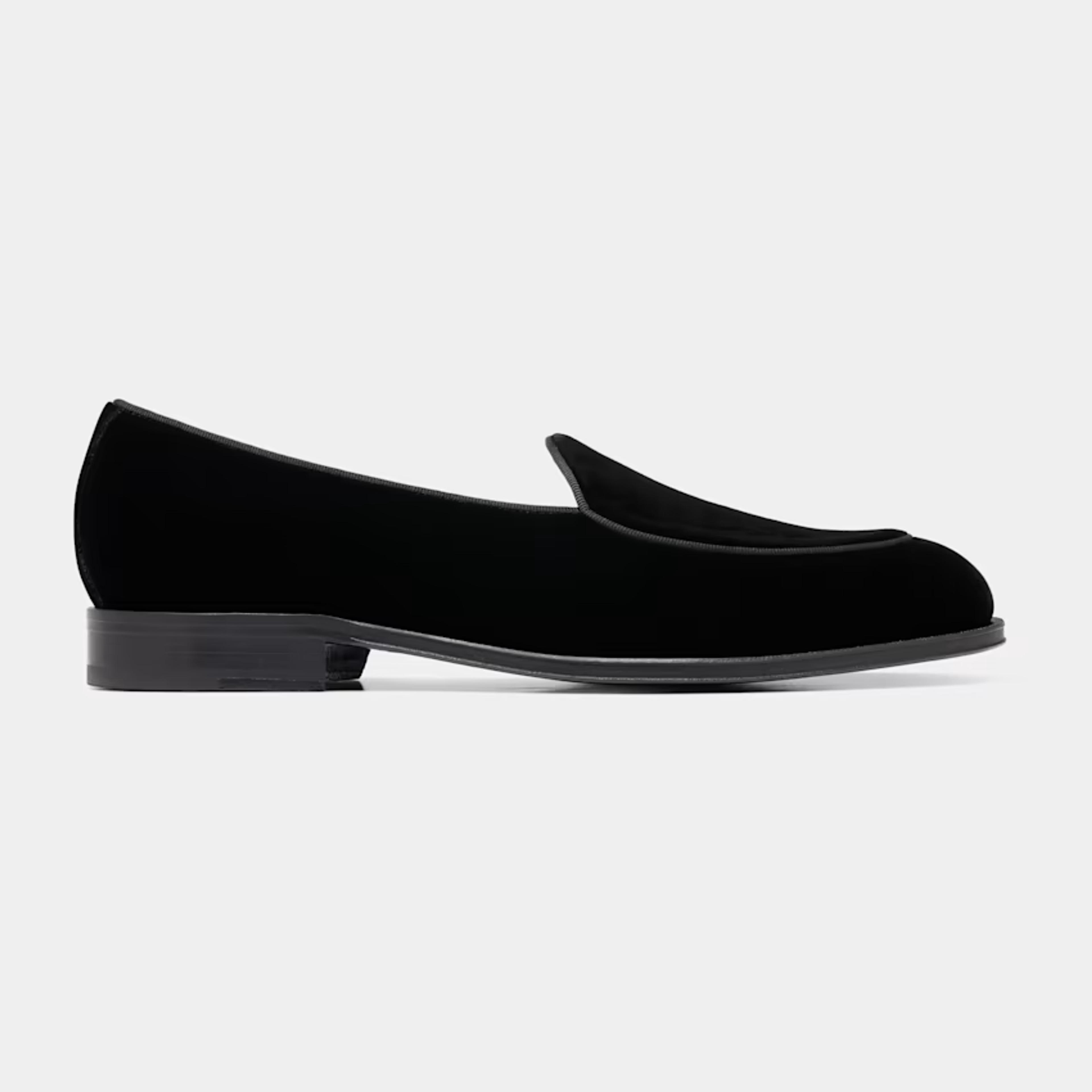 Black Tuxedo Slip-On in Cotton Velvet | SUITSUPPLY Australia