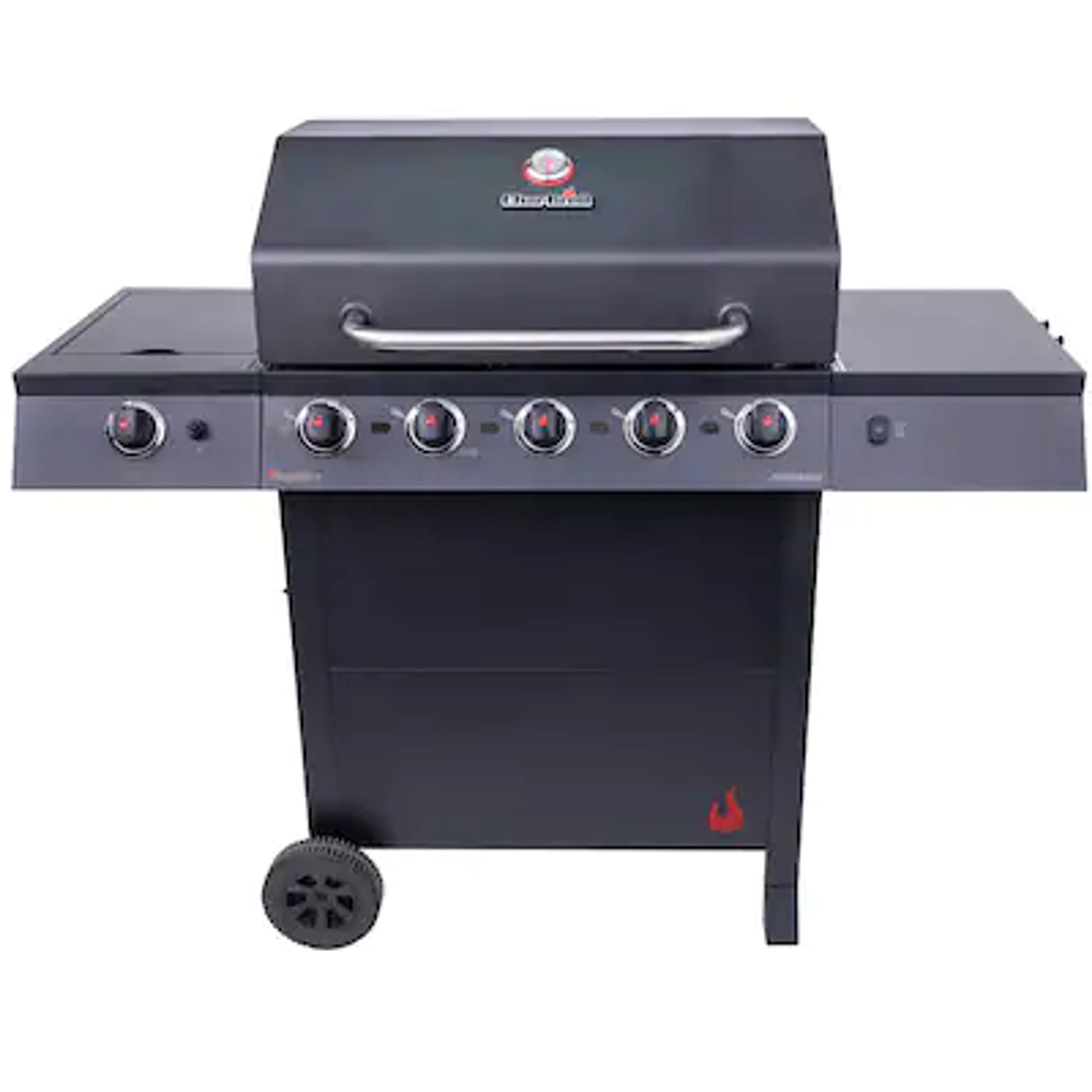 Char-Broil Amplifire Performance Series Stealth Gray 5-Burner Liquid Propane Gas Grill with 1 Side Burner in the Gas Grills department at Lowes.com