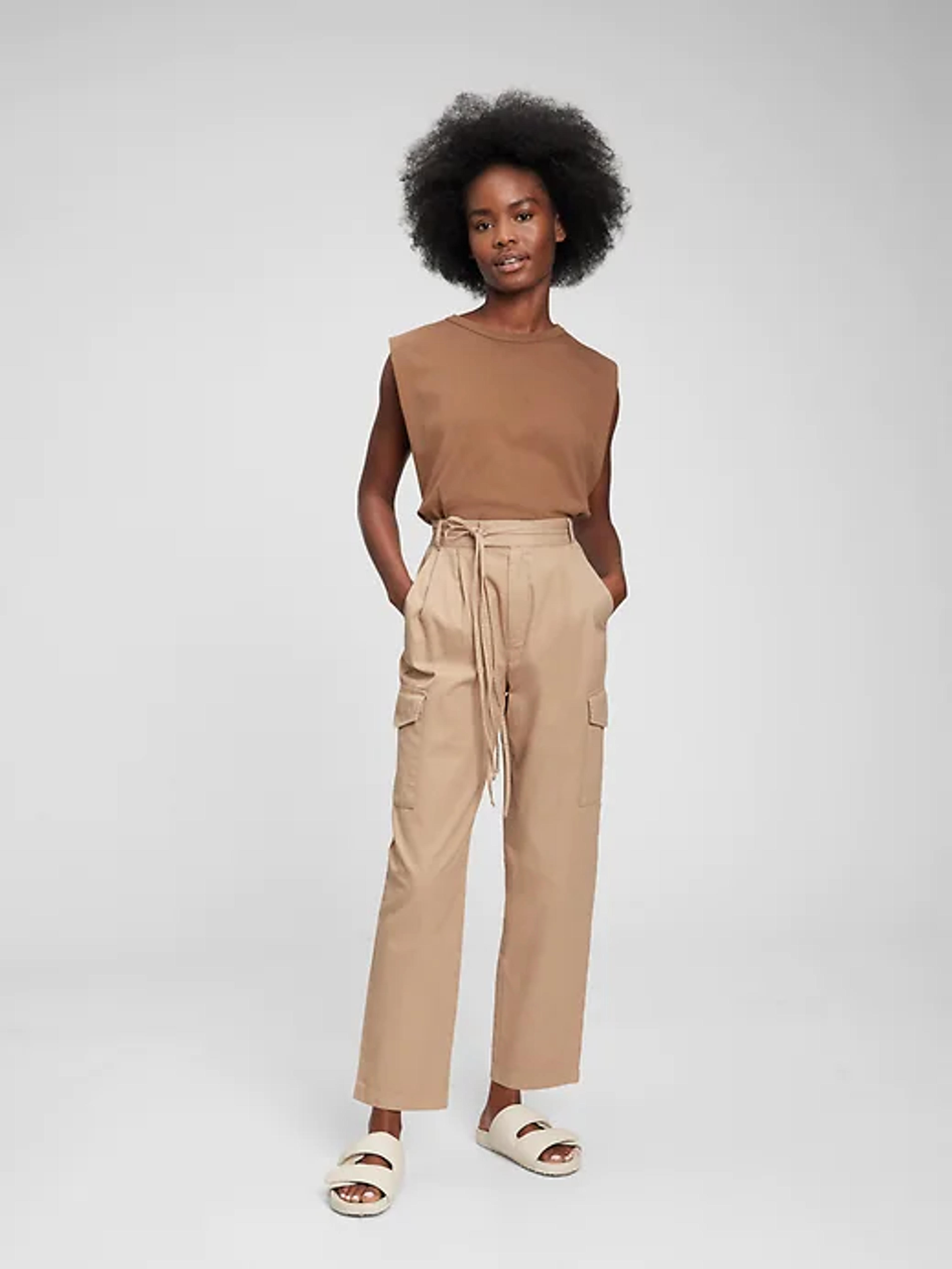 High Rise Pleated Cargo Pants | Gap