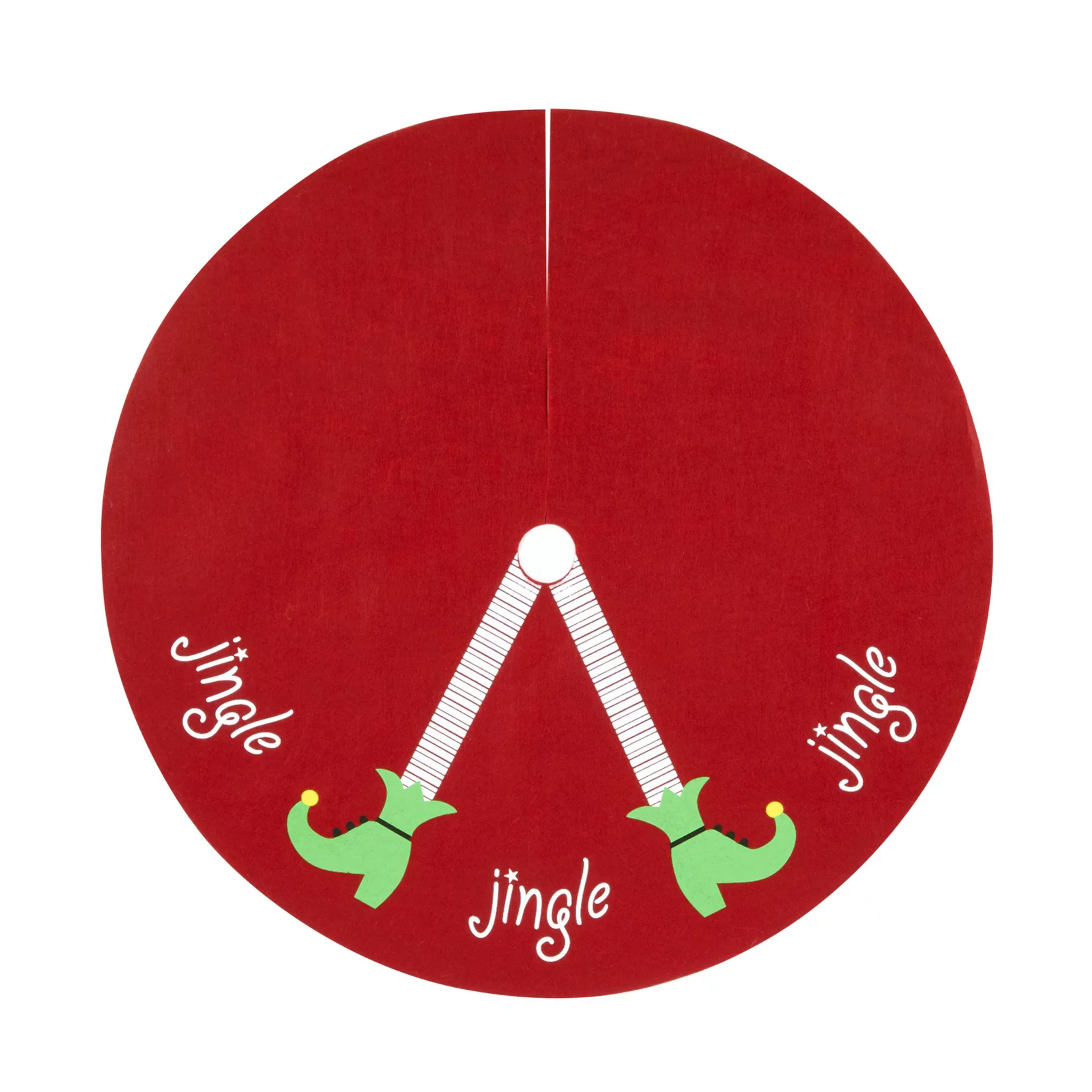 Red Elf Legs Felt Christmas Tree Skirt for Xmas Holiday Home Decorations, 30 inch - Walmart.com