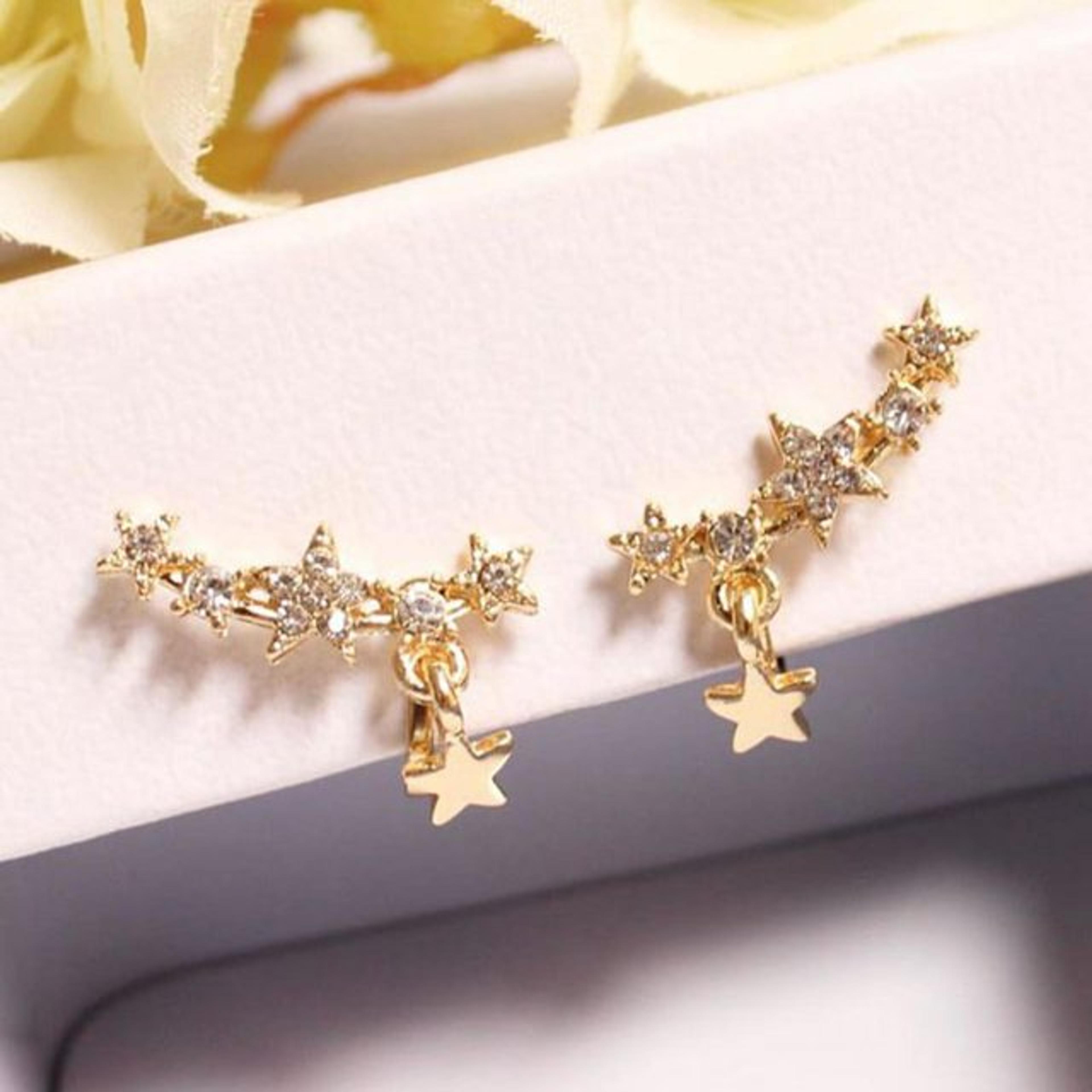 Rhinestone Star Earrings Dainty Stud Earrings for Women - Walmart.com