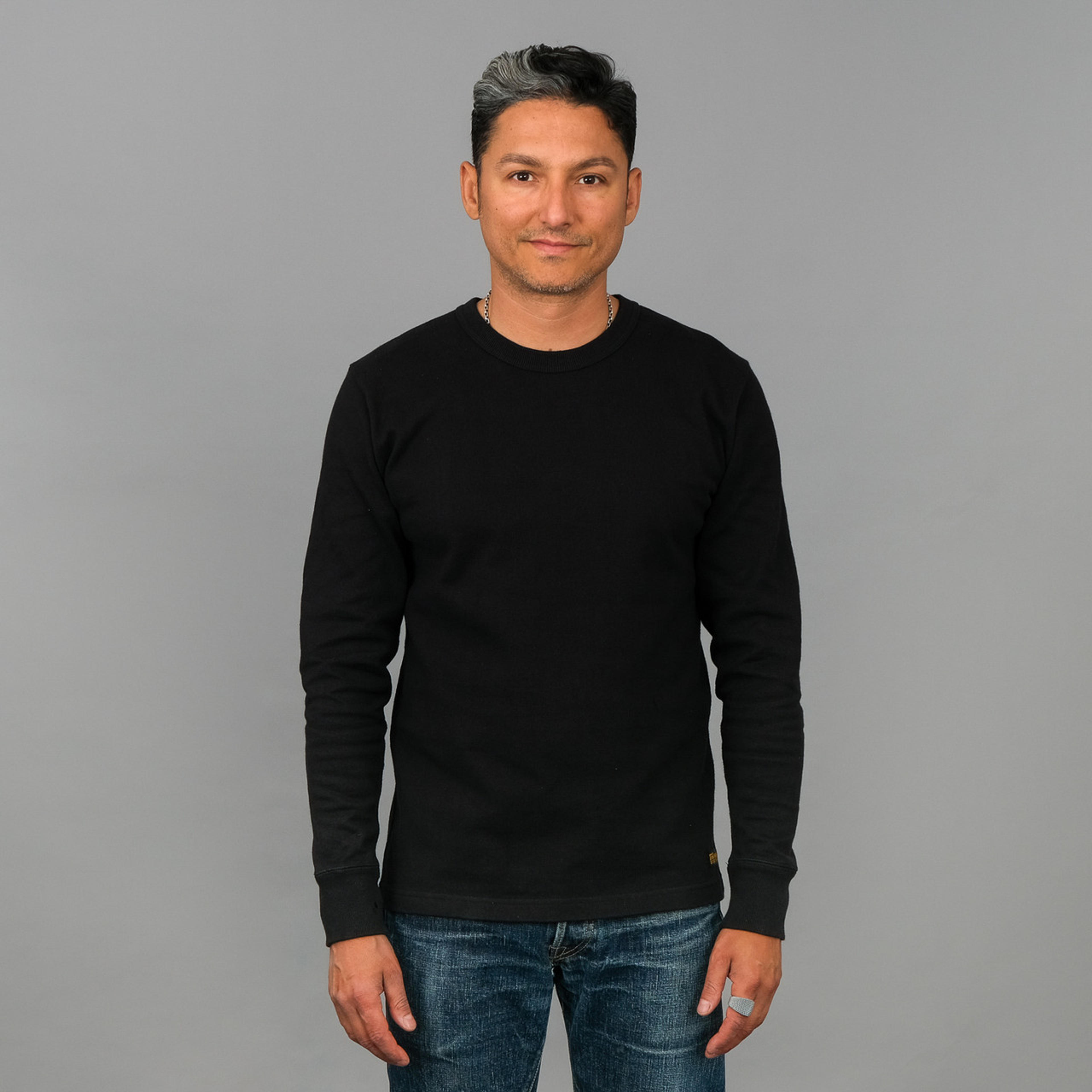 11oz Black Cotton Crew Neck - Iron Heart | Rivet & Hide