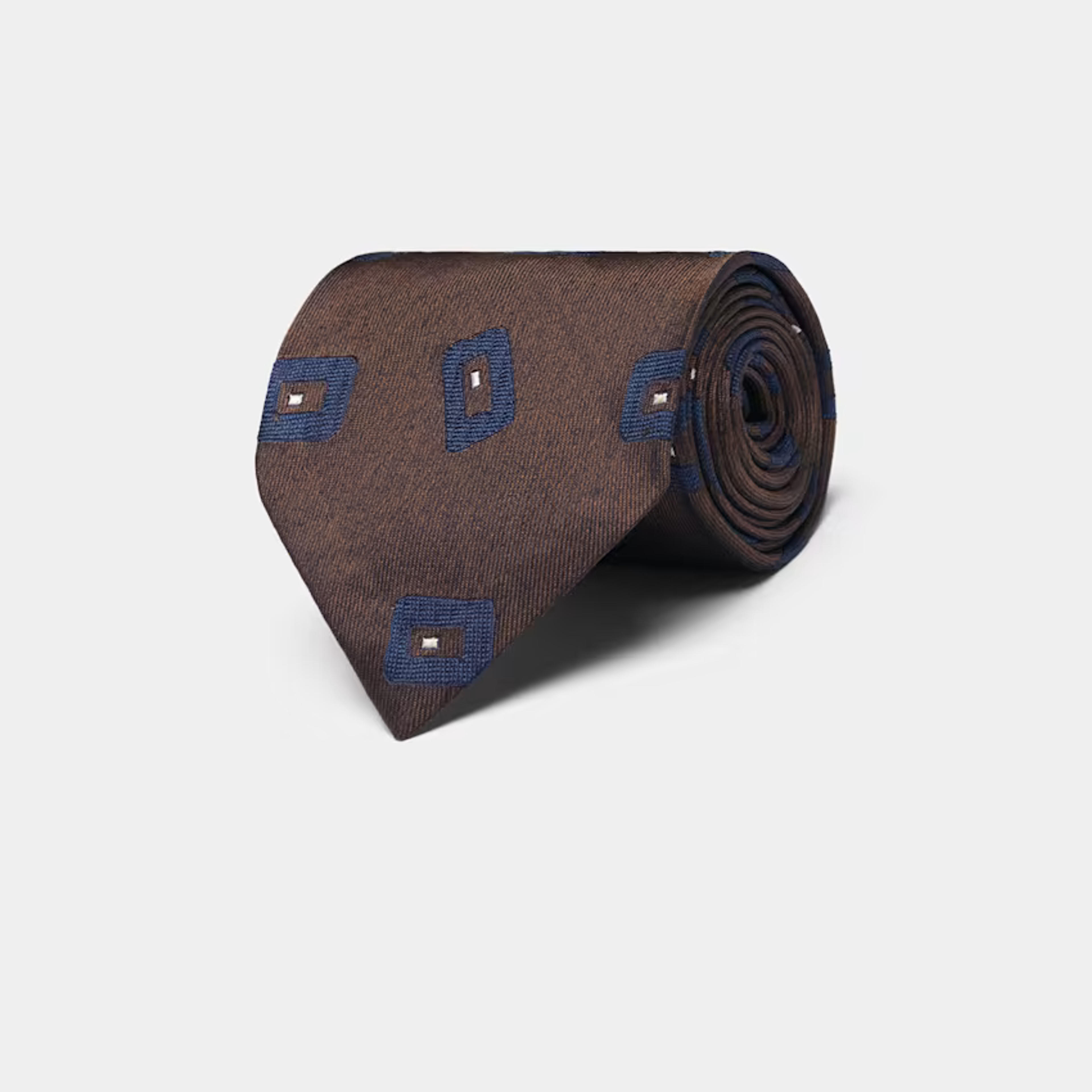 Brown Graphic Tie in Pure Silk | SUITSUPPLY US