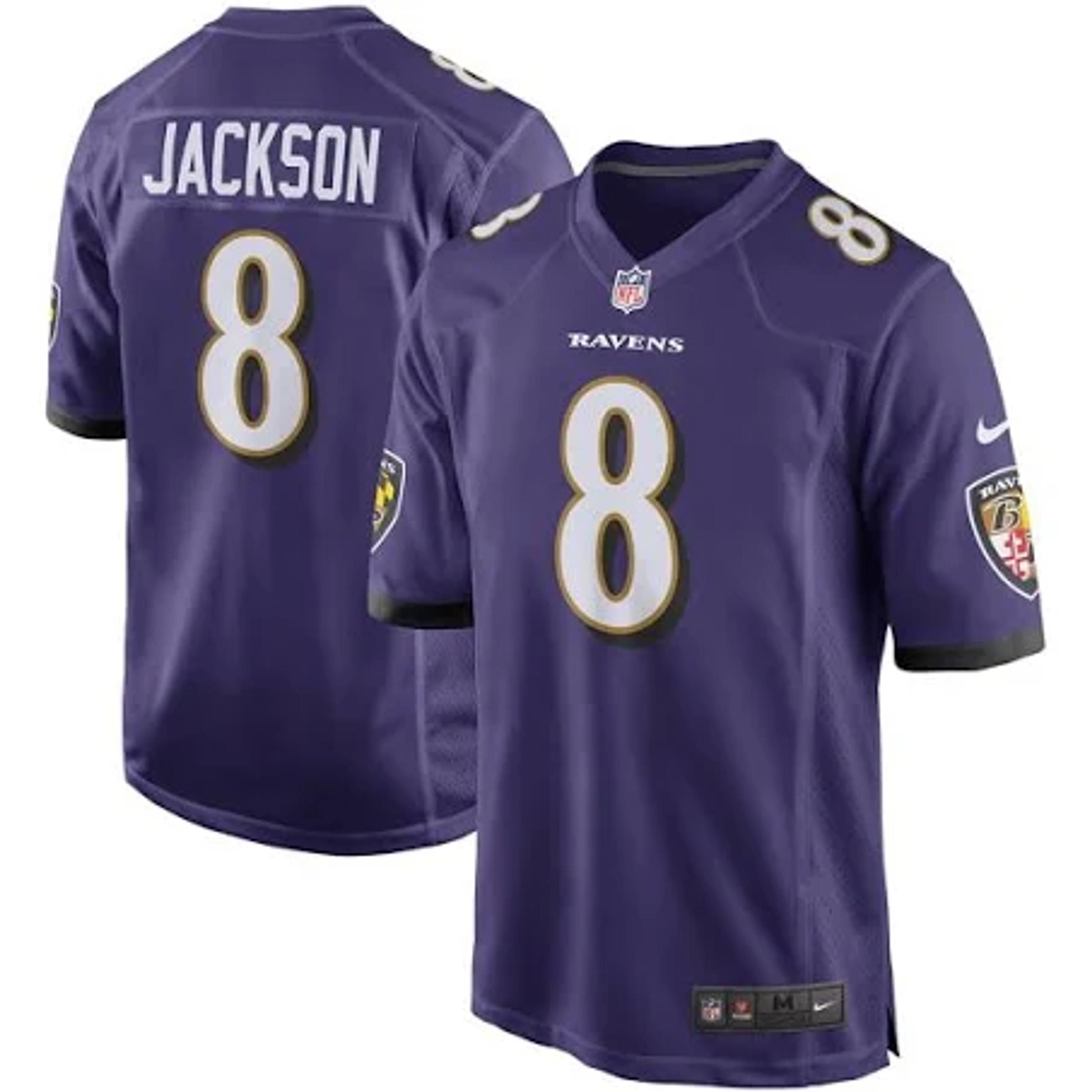 Men's Nike Lamar Jackson Purple Baltimore Ravens Game Player Jersey