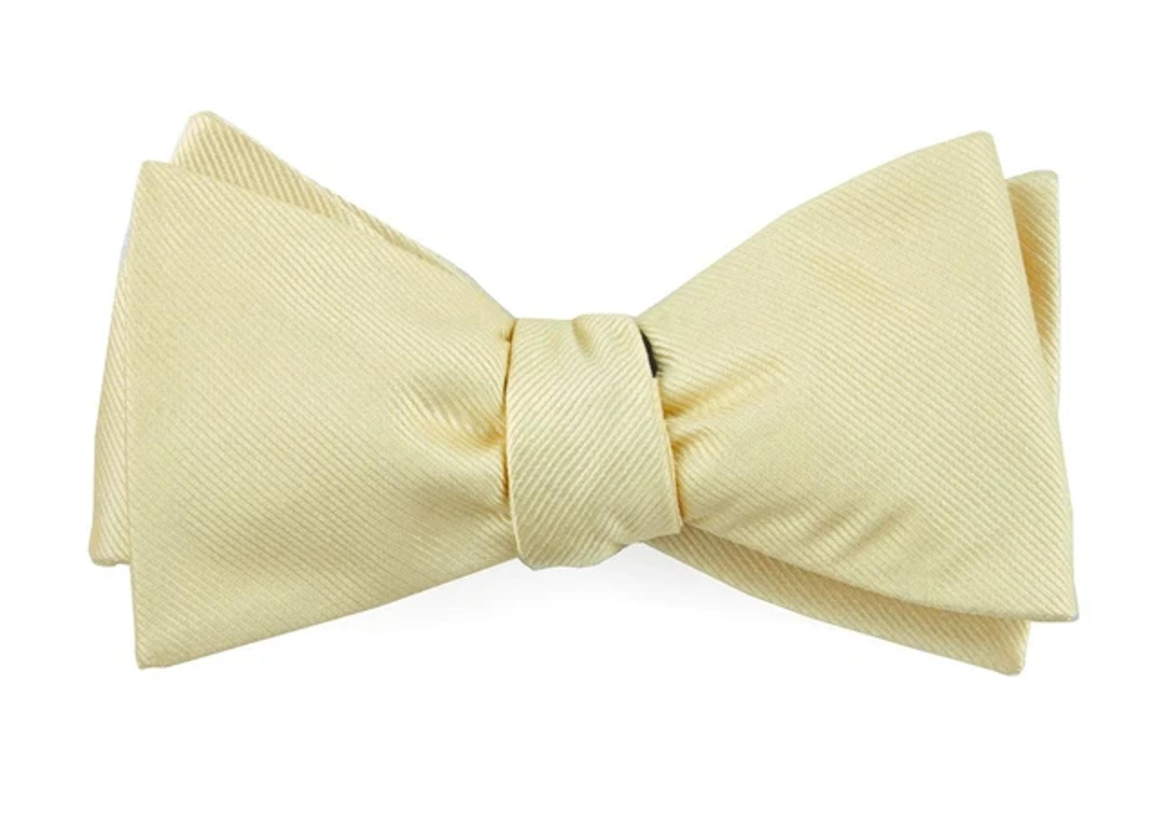 Grosgrain Solid Butter Bow Tie | Men's Silk Bow Ties | Tie Bar