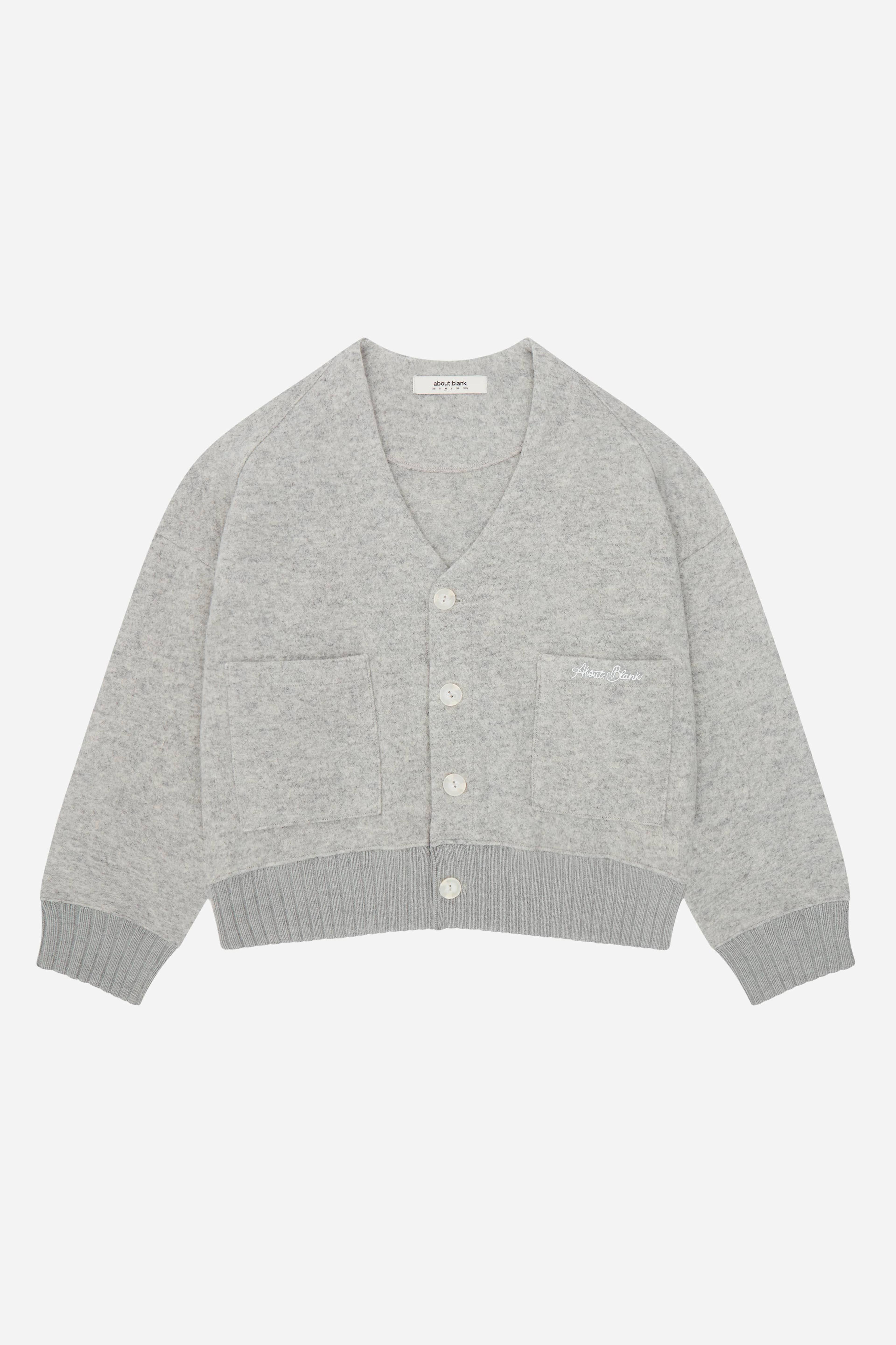 OG cropped wool cardigan heather grey