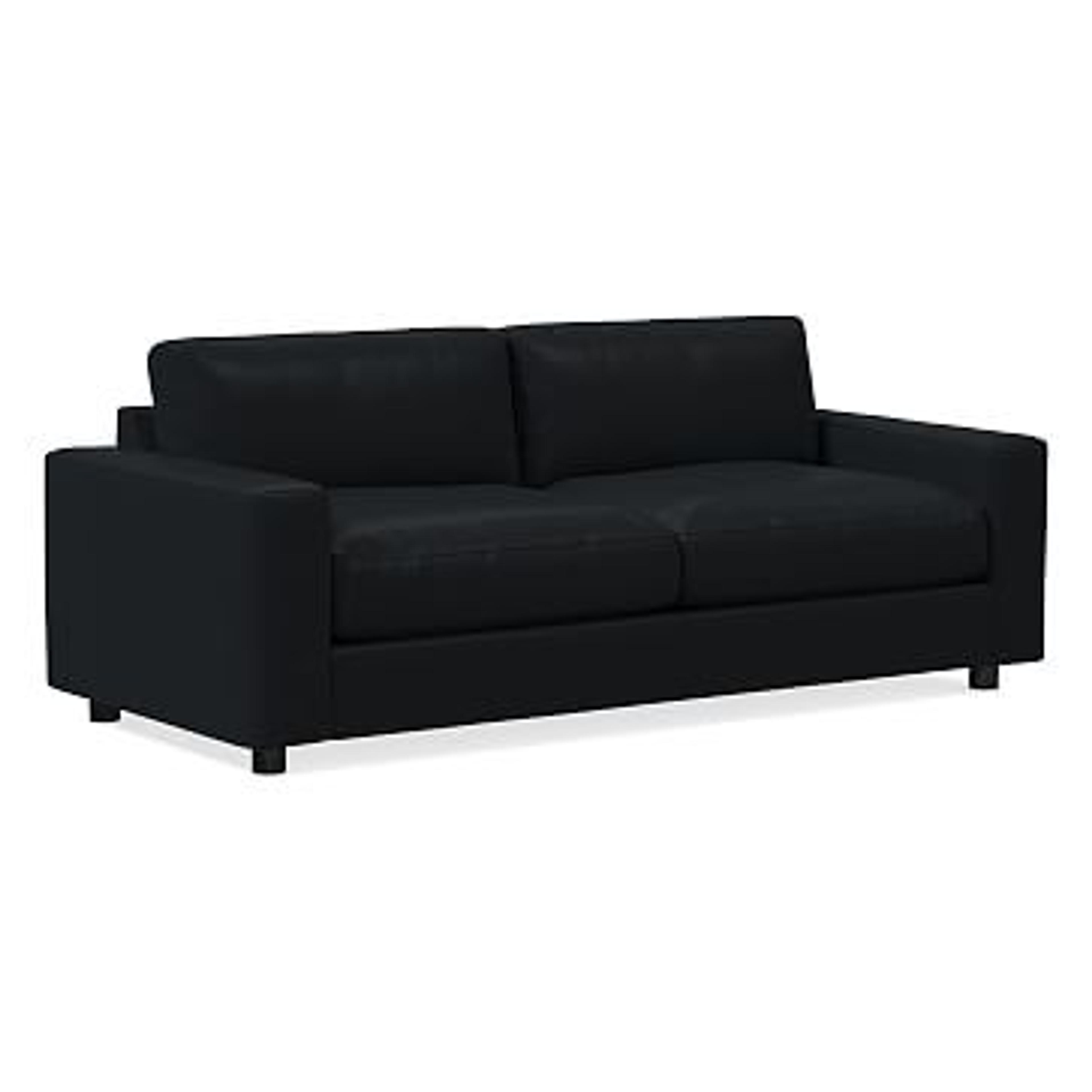 Urban 84" Sleeper Sofa, Poly Fill, Sierra Leather, Licorice | West Elm