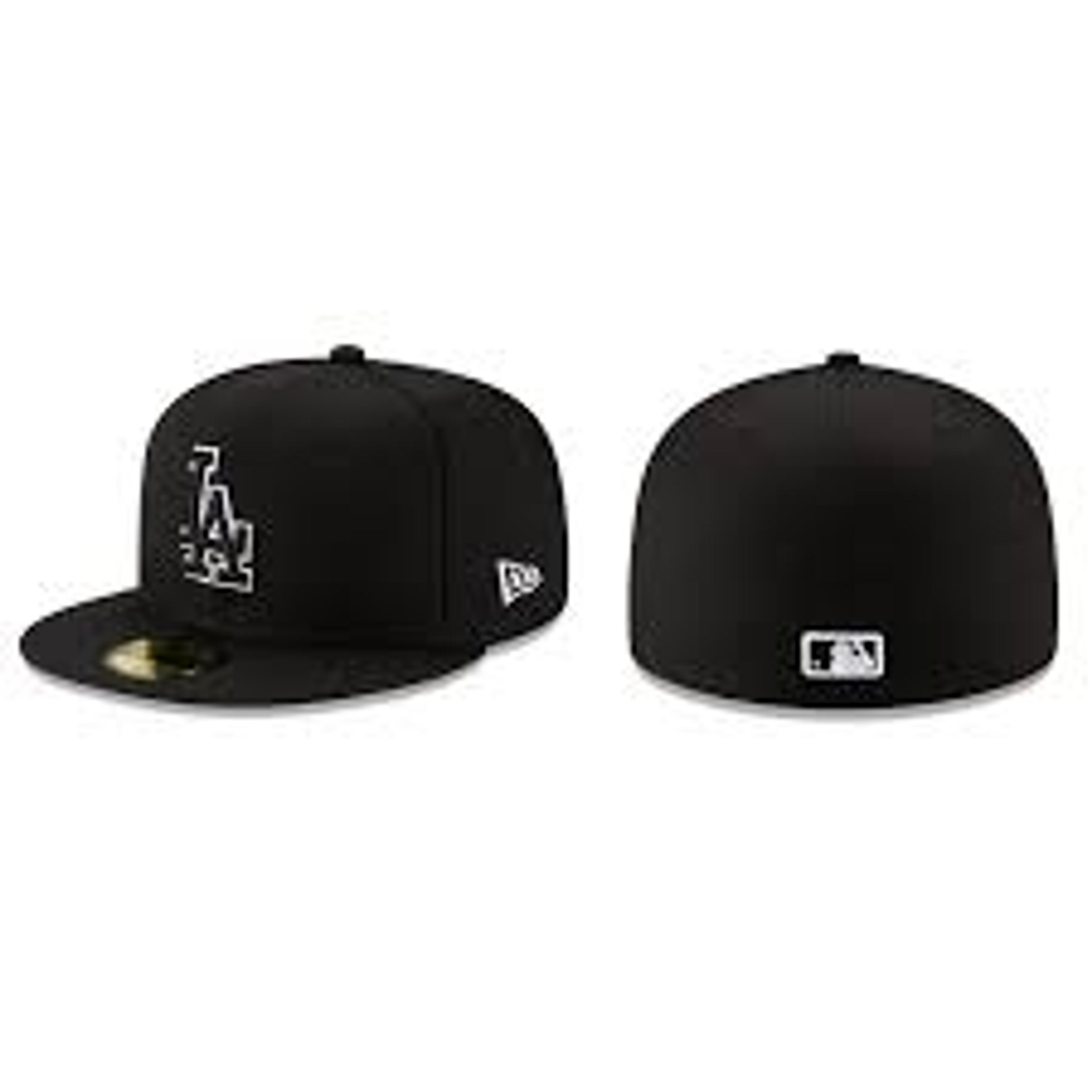 Los Angeles Dodgers MLB Authentic New Era 59FIFTY Fitted Cap (B/B/W)