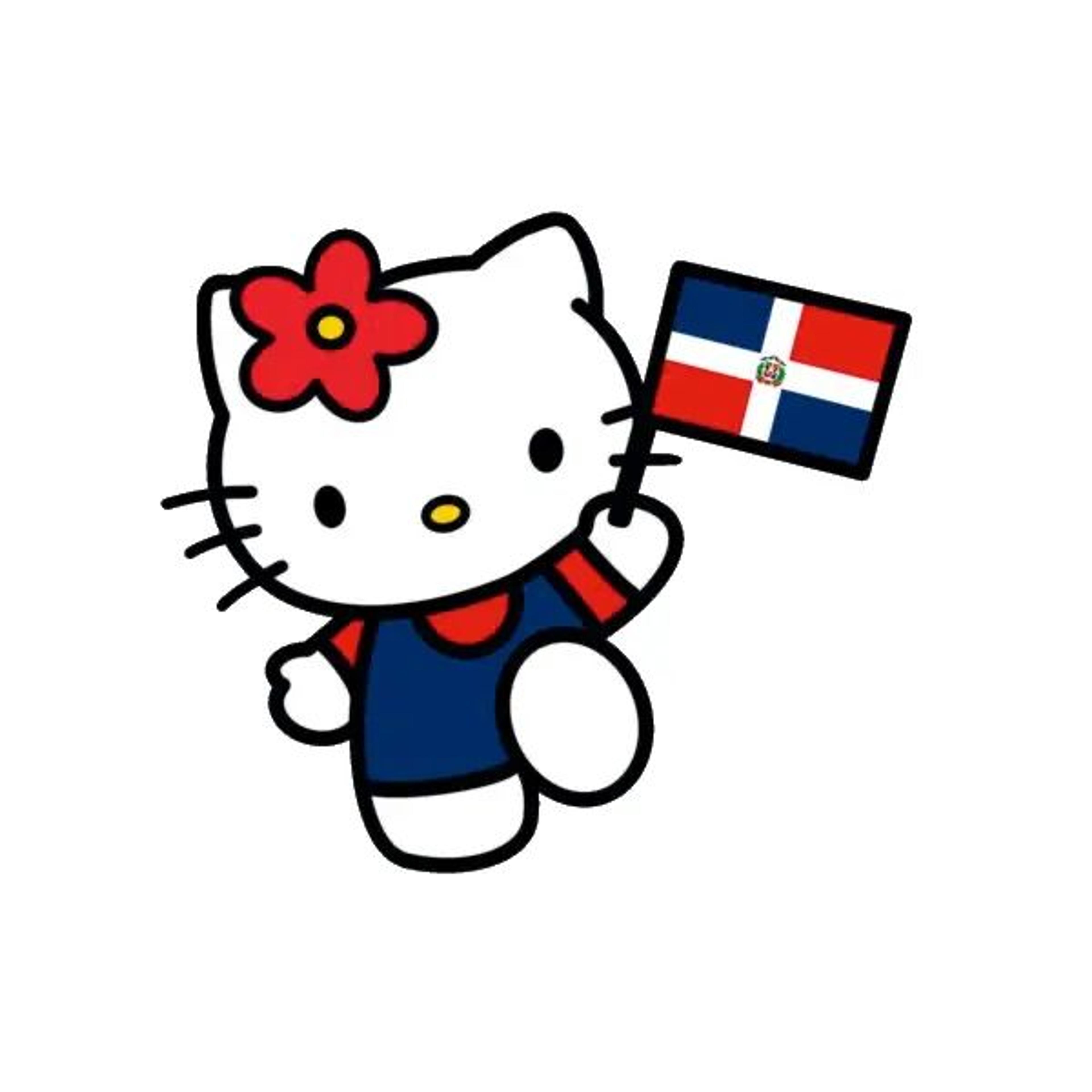Dominican republic flag-hello kitty- sticker decal,hello kitty dominicana