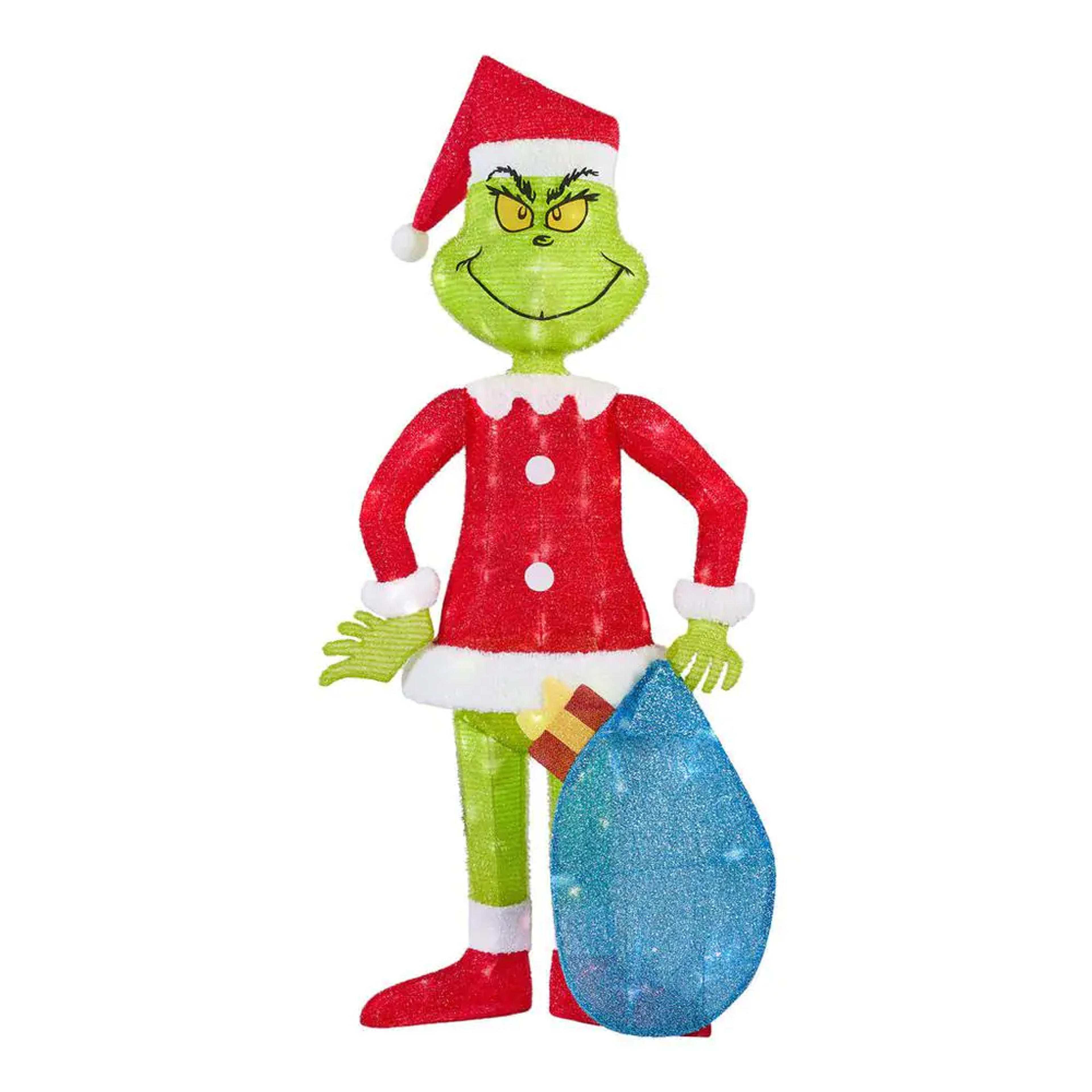 Dr. Seuss 48 in Warm White LED Grinch Holiday Yard Decoration 22GM80850 - The Home Depot