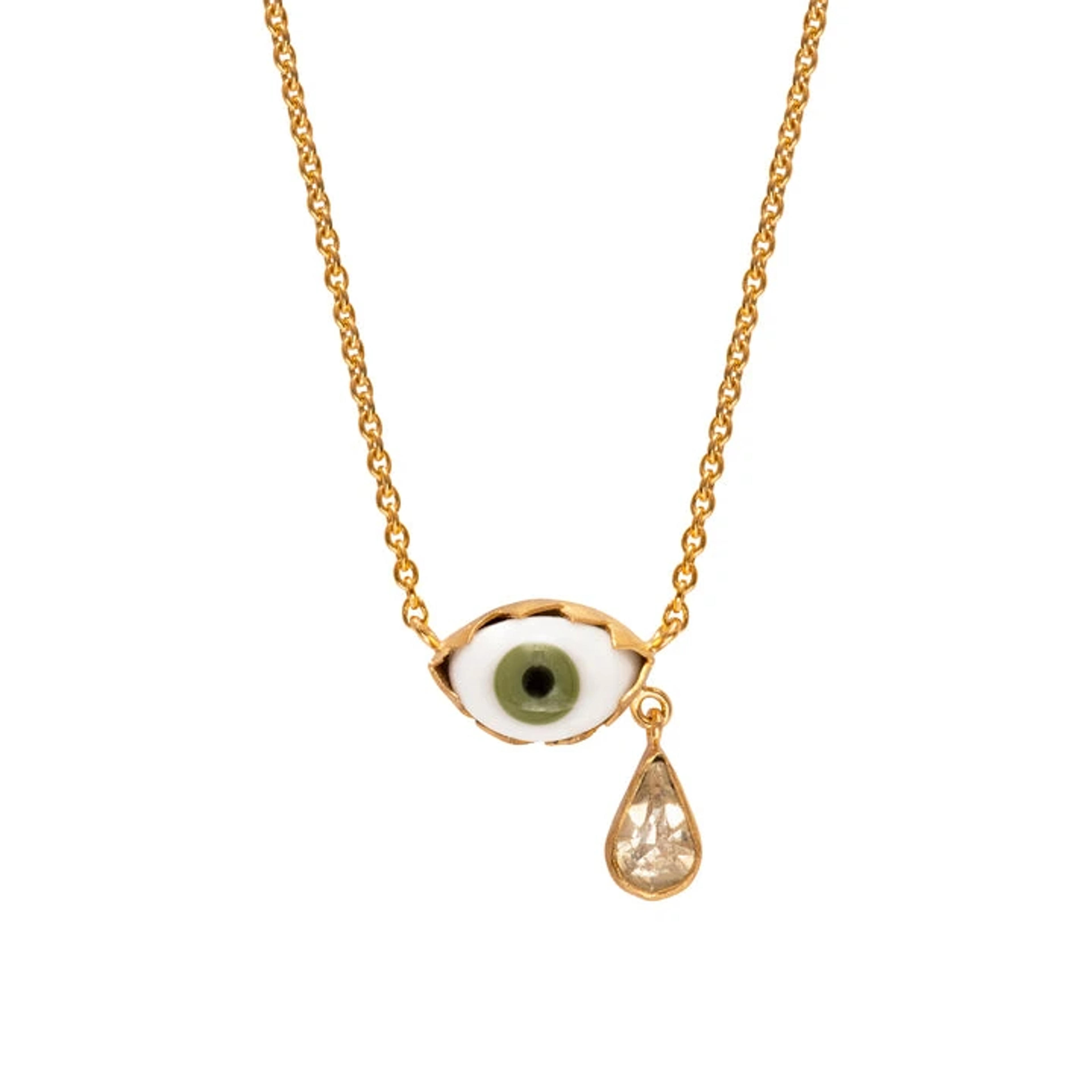 Green Eye Teardrop Necklace — Grainne Morton