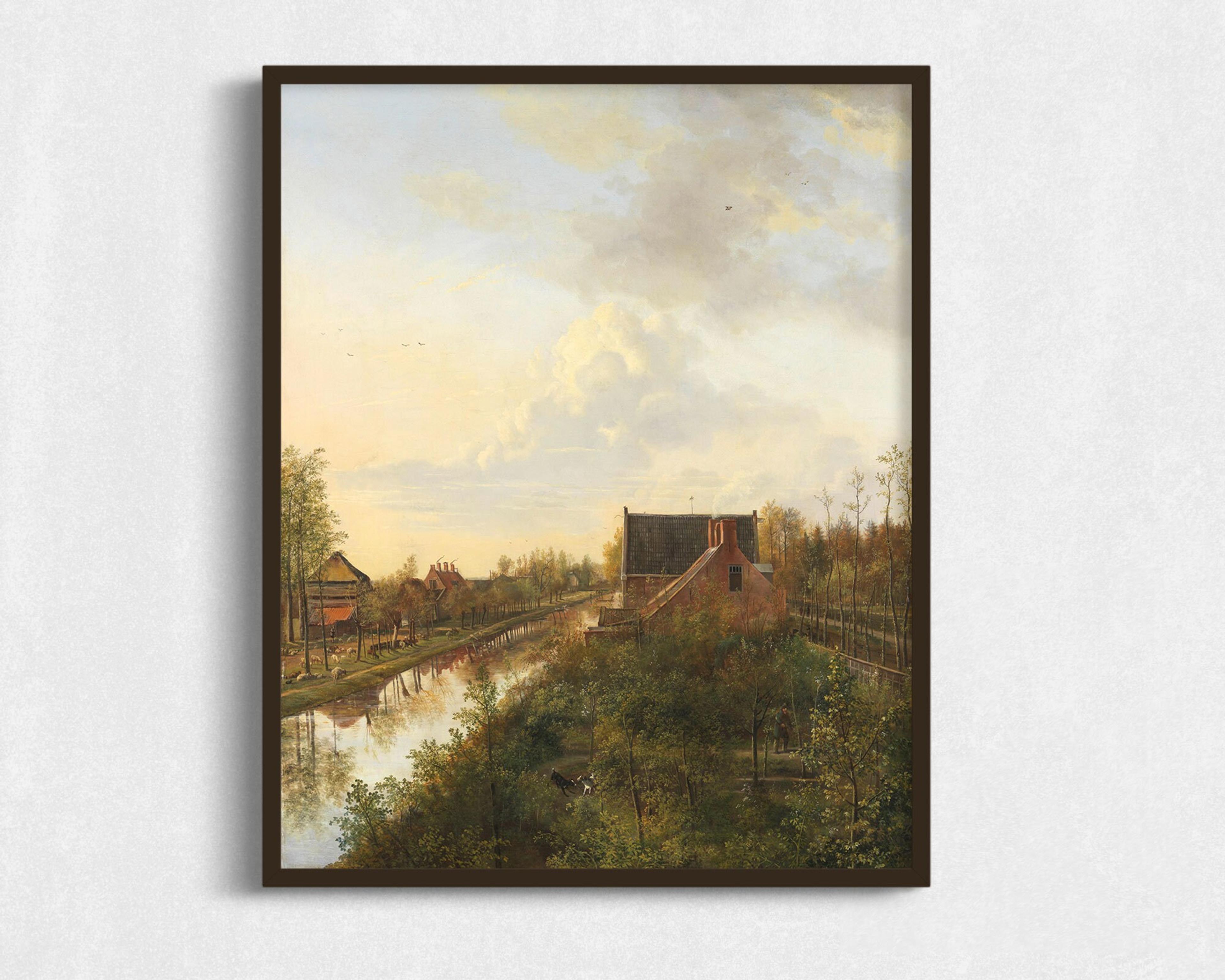 Vintage Vertical Landscape Painting Download Digital - Etsy