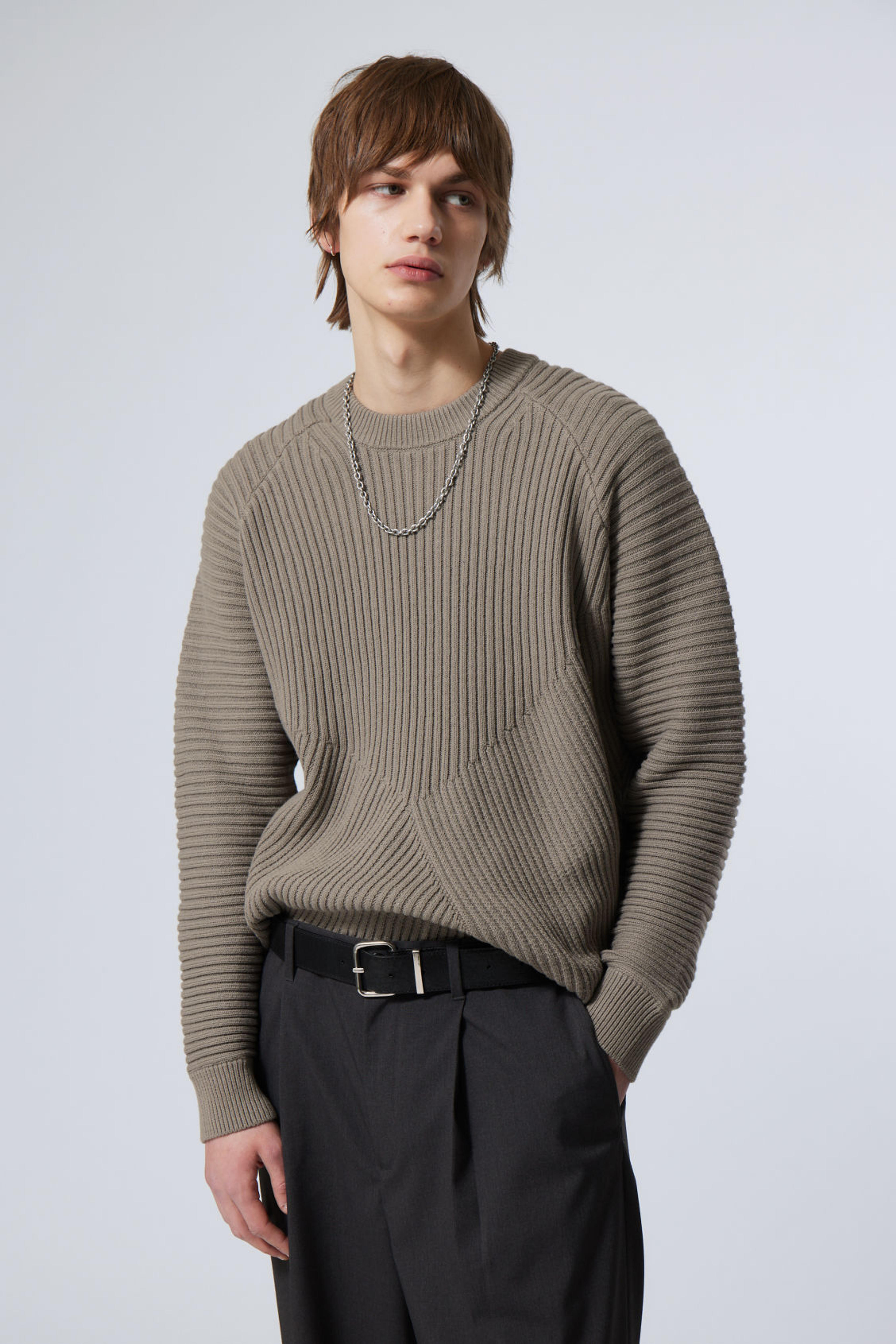 Benji Relaxed Rib Sweater - Dusty Mole - Weekday GB