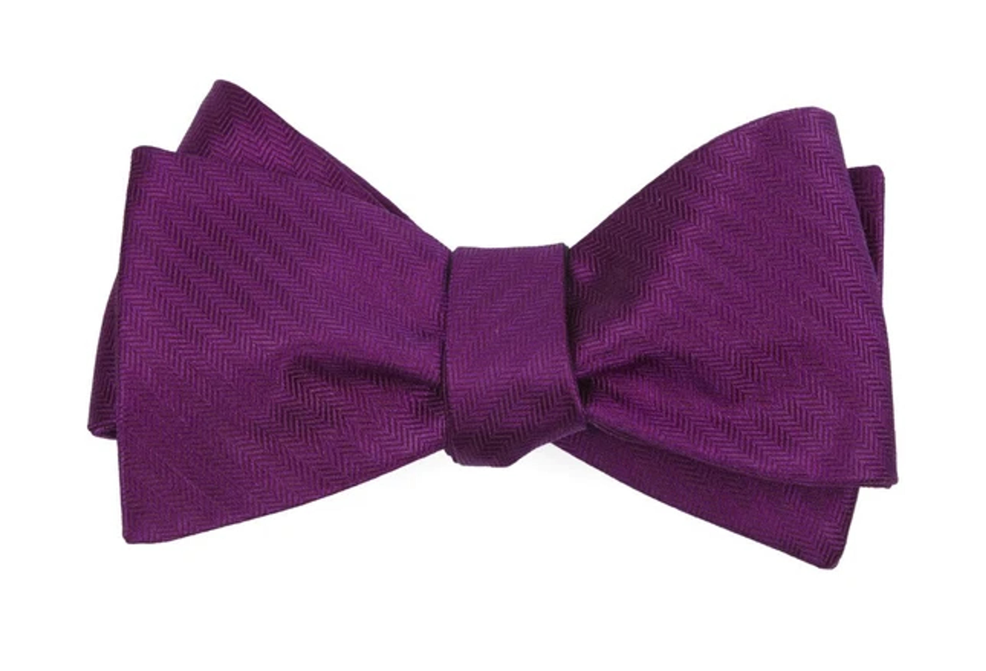 Sound Wave Herringbone Azalea Bow Tie | Men's Silk Bow Ties | Tie Bar