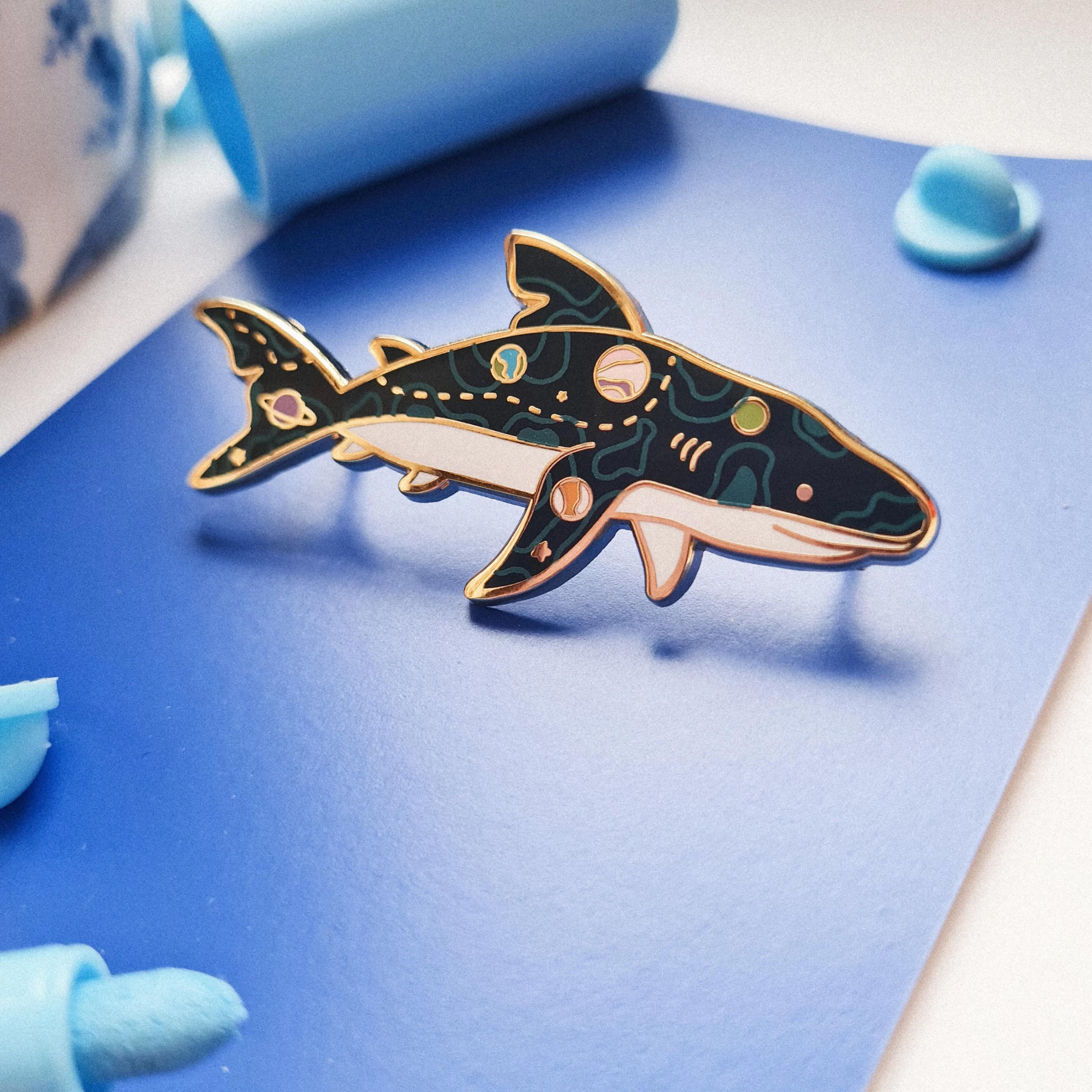 Galactic Great White Shark pin - Swiftterly