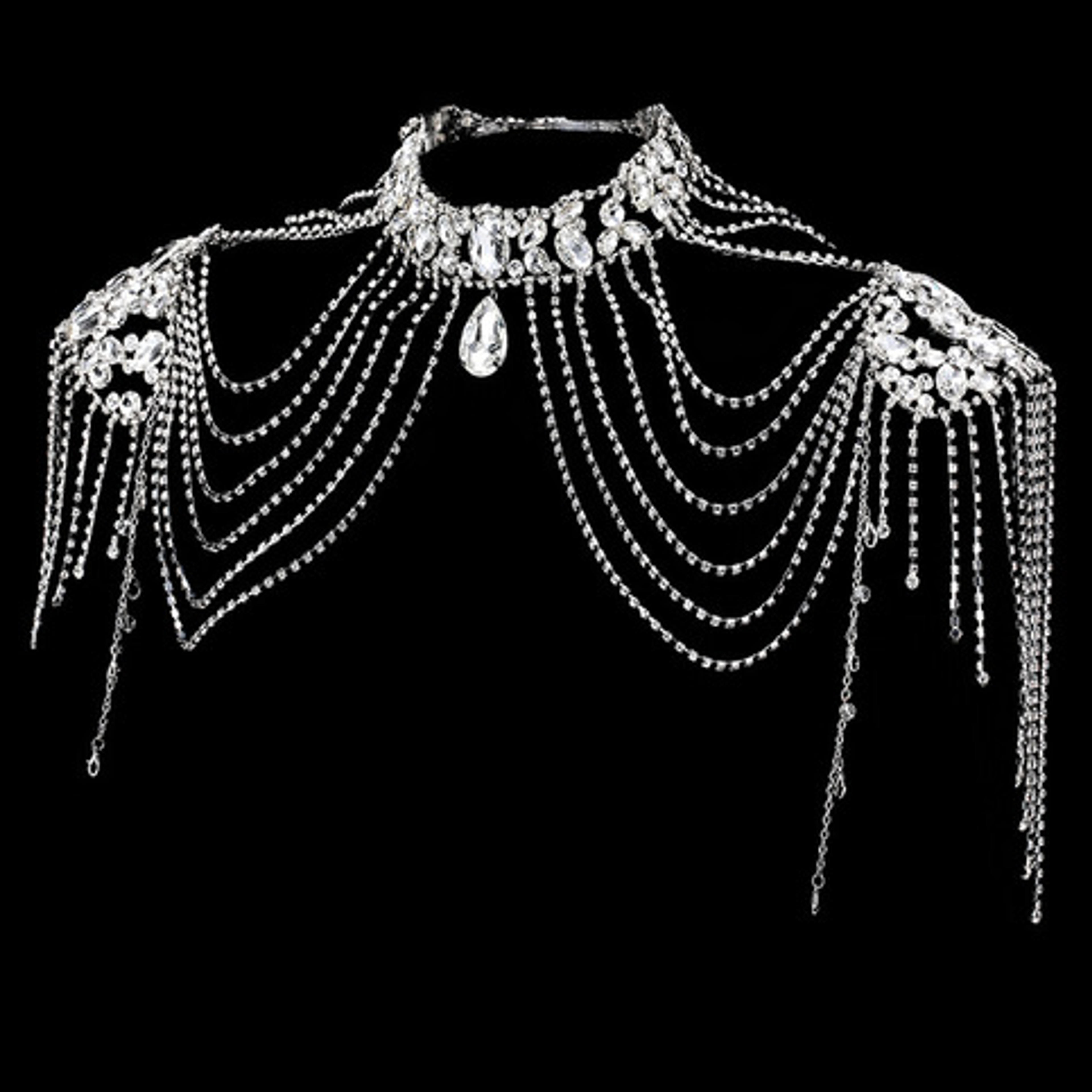 Crystal Tassel Shoulder Chain Necklace Vintage Layes Rhinestone Bridal Accessory Party Body Chain · Swimwear Store · Online Store Powered by Storenvy