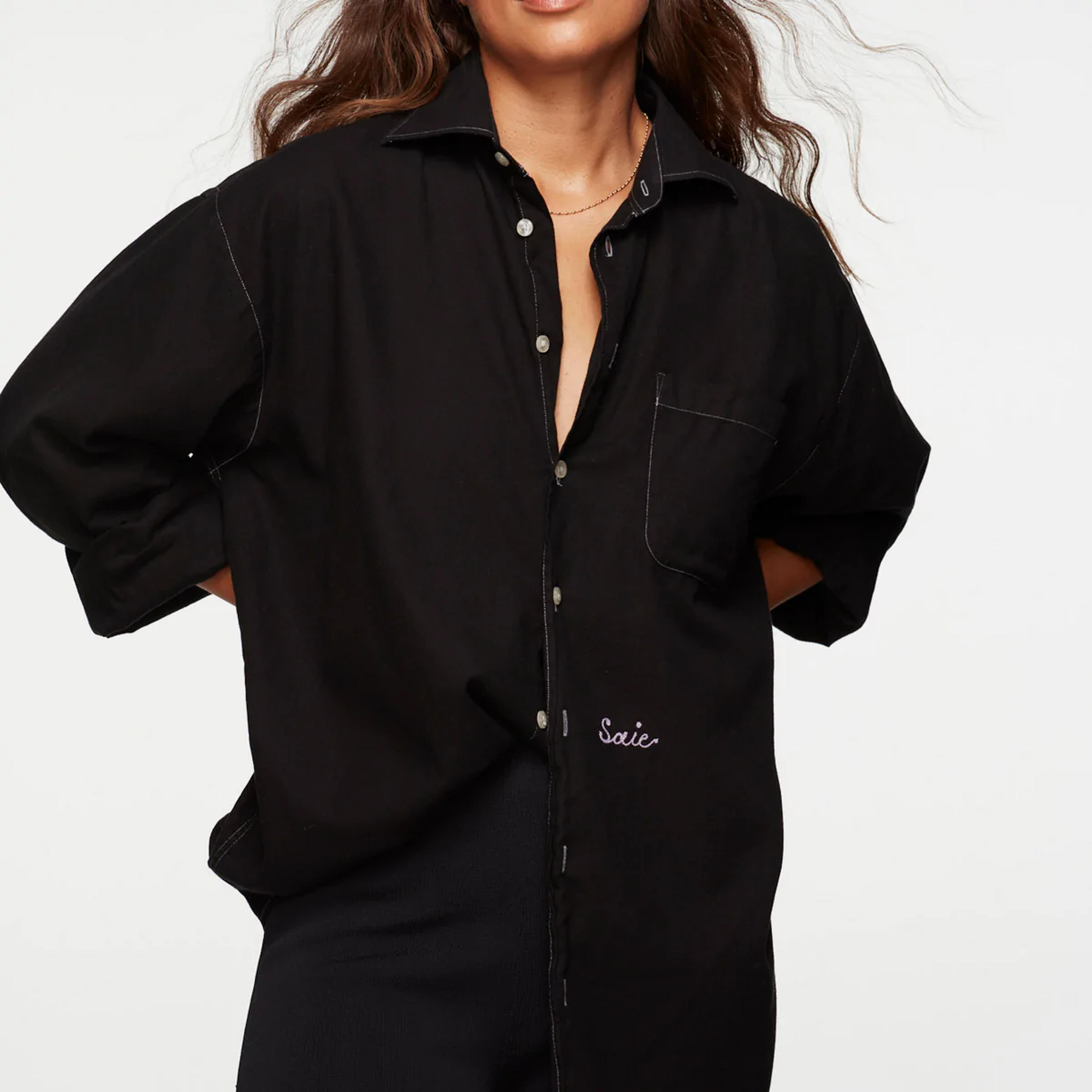 The Vintage Button Down - Black – Saie