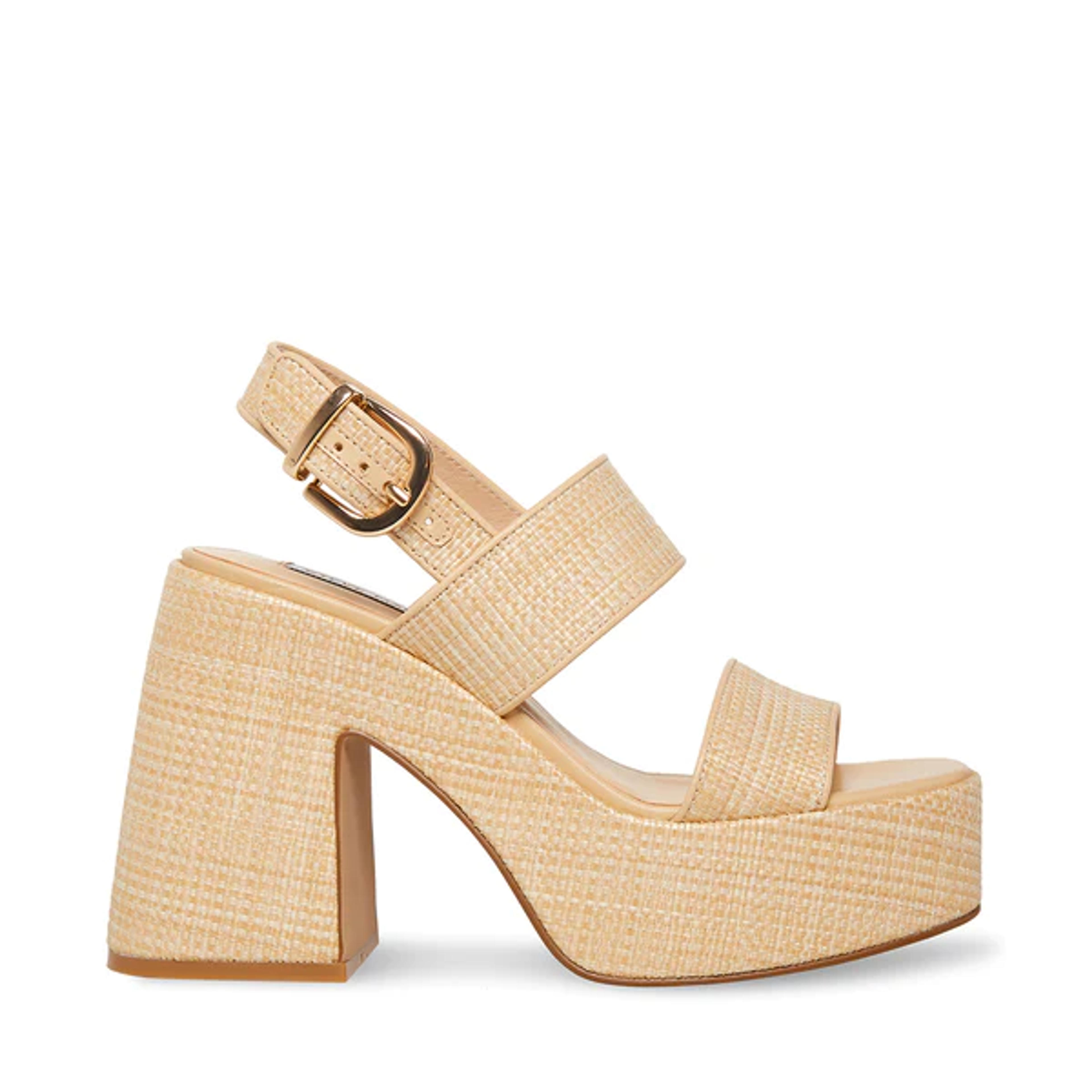 VALORY Natural Raffia Platform Block Heel Sandal | Women's Heels – Steve Madden