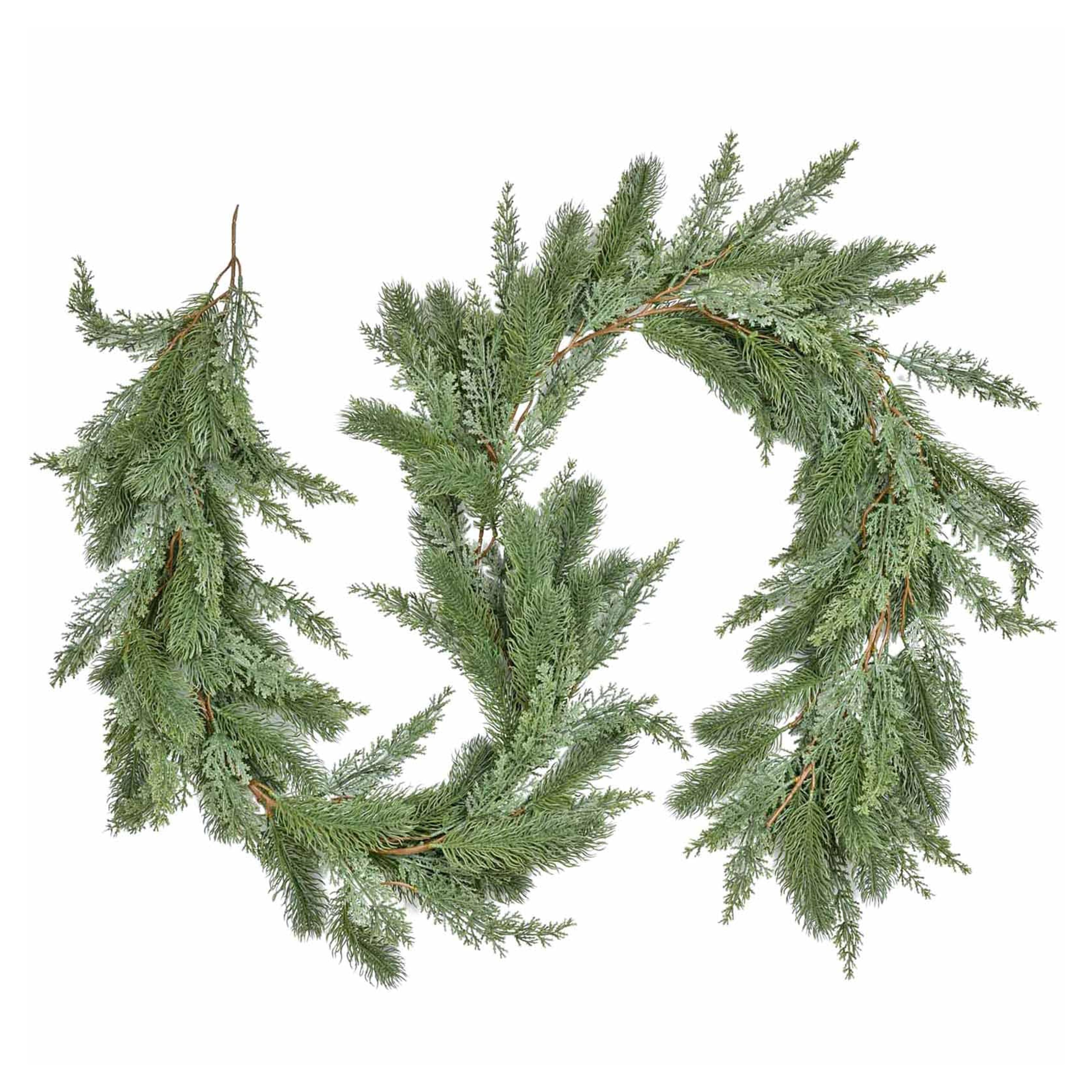 Fomlily 6Ft Artificial Pine Christmas Garland, Winter Greenery Garland for Holiday Season Fireplace Mantel Table Runner Centerpiece Decor