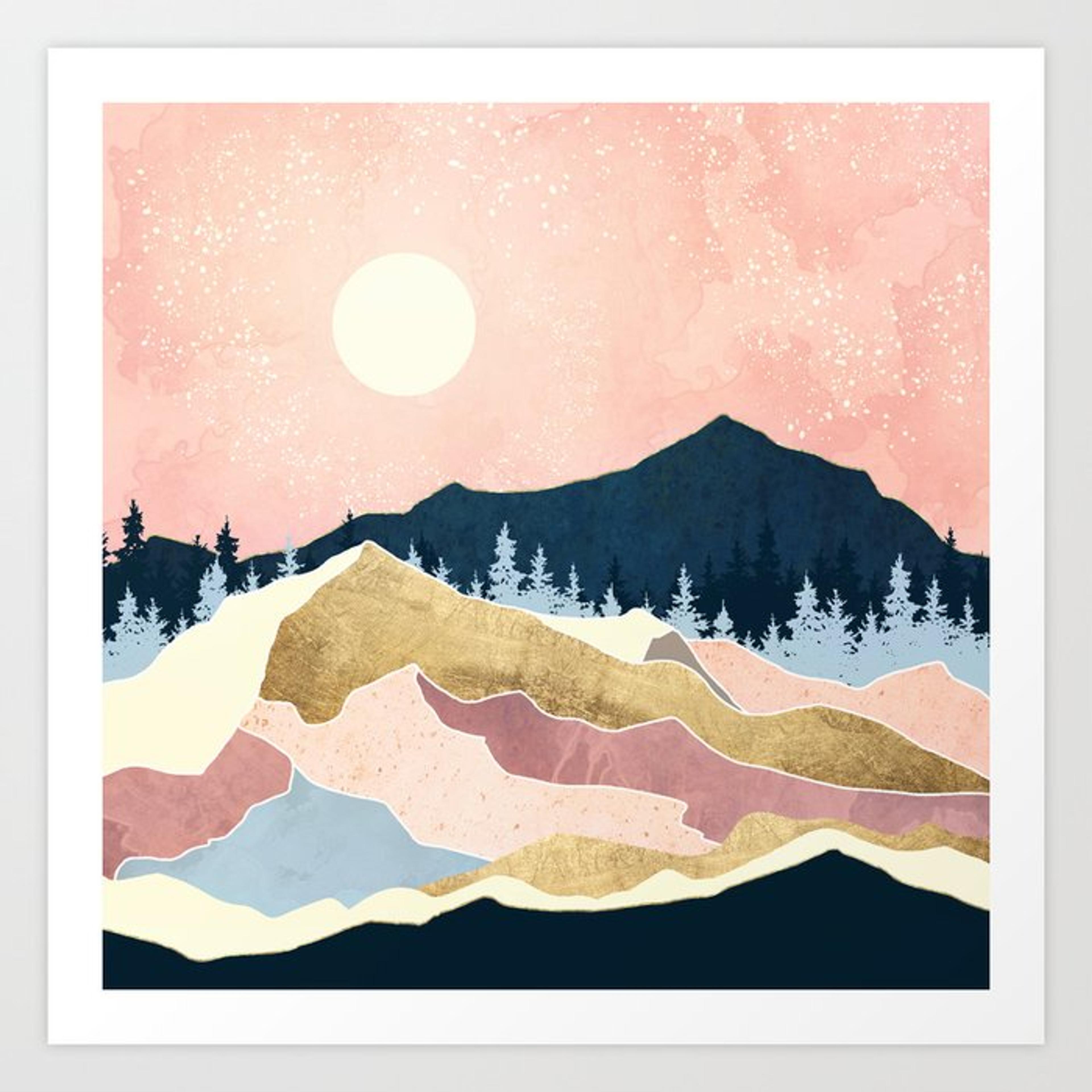 Coral Sunset Art Print by SpaceFrogDesigns | Society6