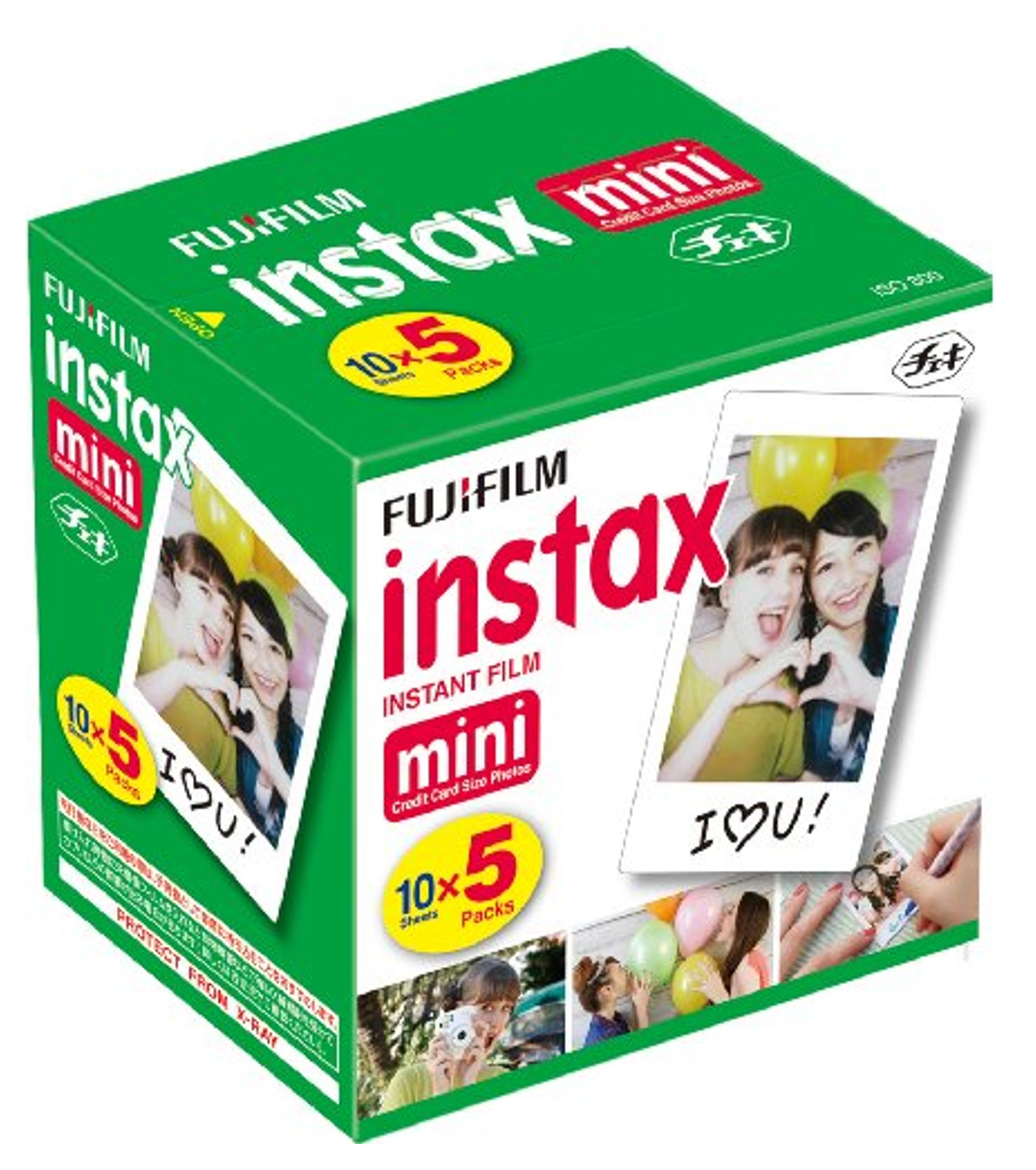 Fujifilm Instax Mini Instant Film, 10 Sheets x 5 packs