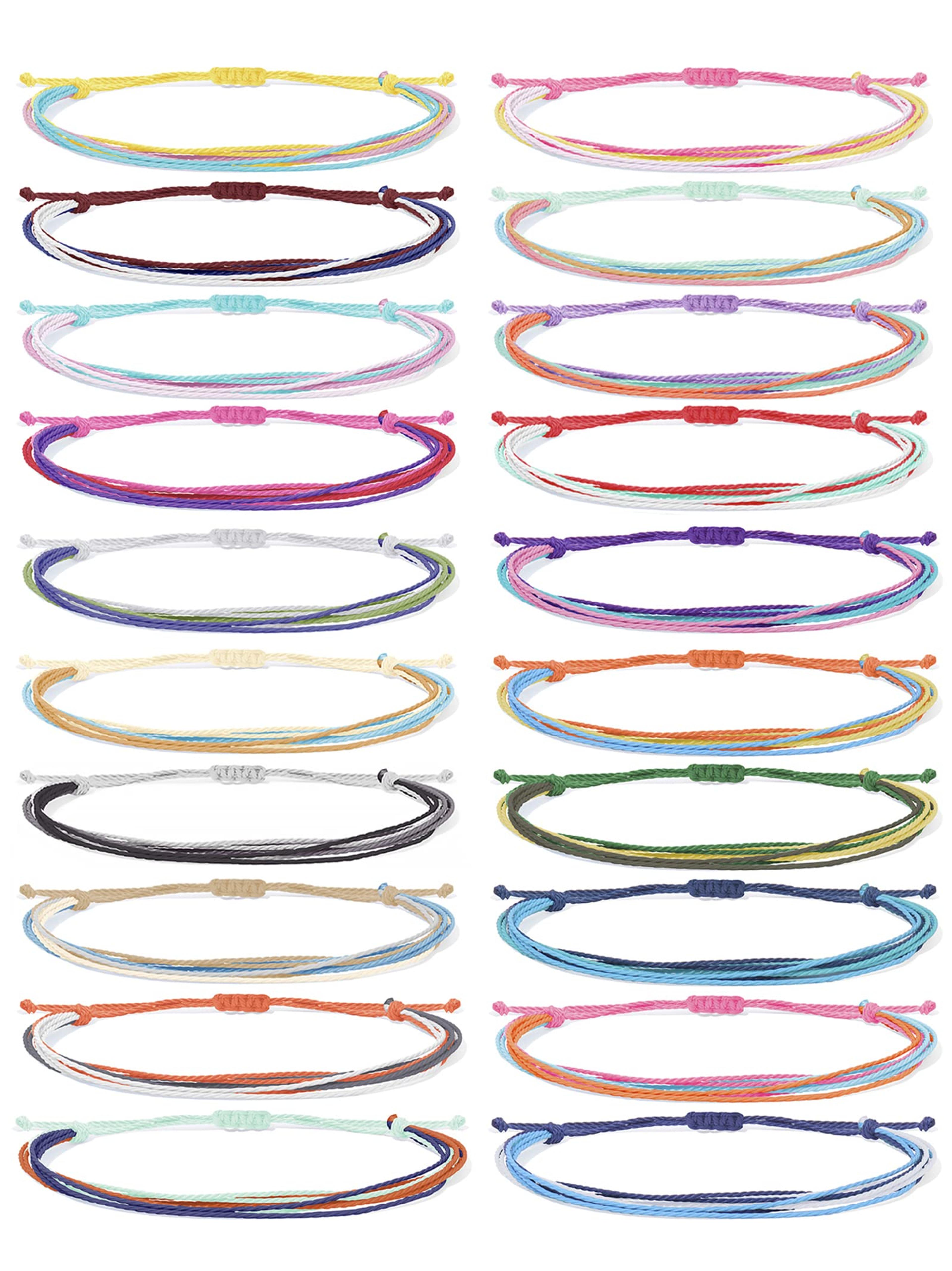 20 Pieces Cute Bracelets for Teen Girls Sunflower String Bracelet Summer Ocean Anklets Adjustable Waterproof Handmade Bracelets Anklets for Women Men