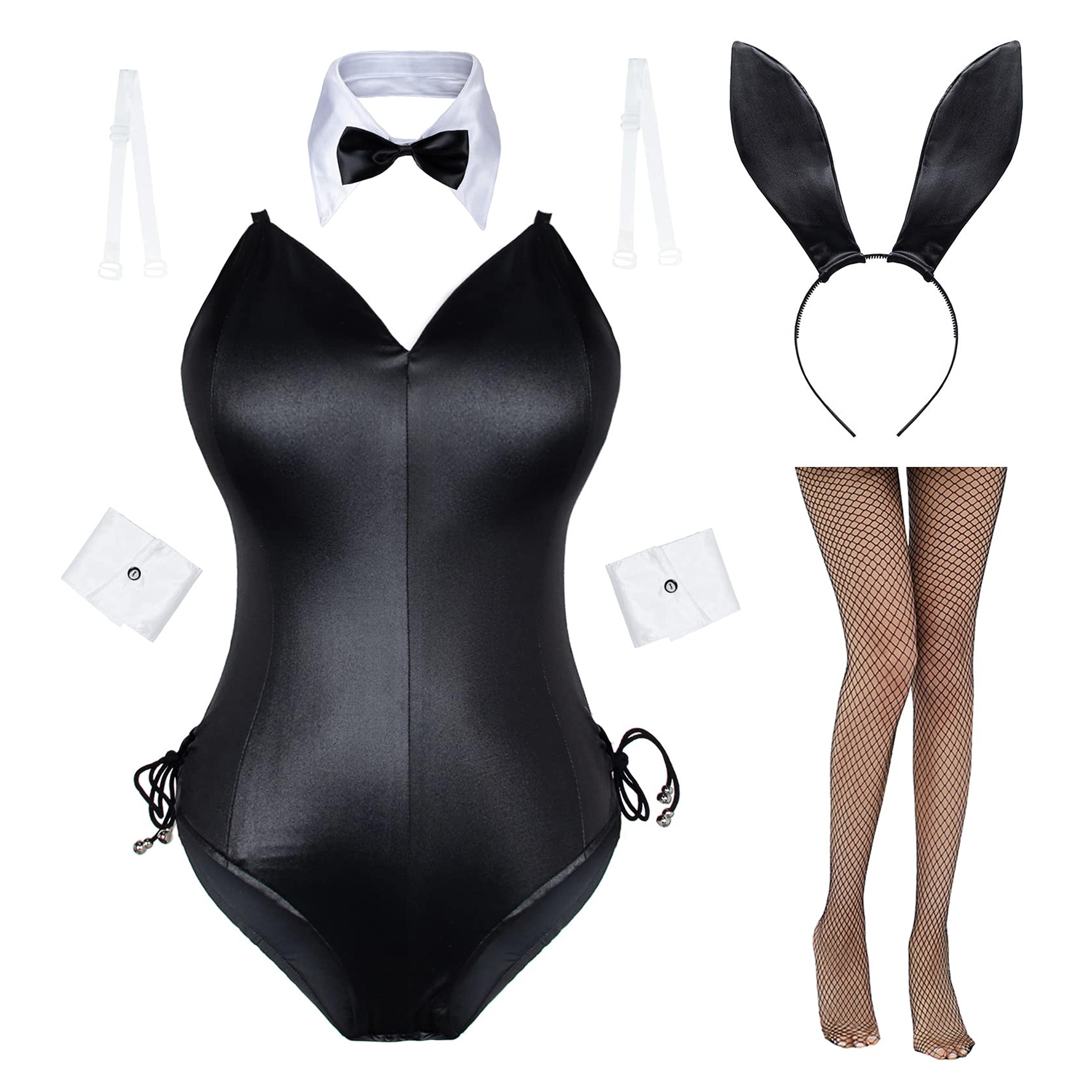 Amazon.com: AiMiNa Womens Bunny Girl Senpai Cosplay Anime Role Costume One Piece Bodysuit Removable Padded with stockings set(Plus Size 4XL) : Clothing, Shoes & Jewelry