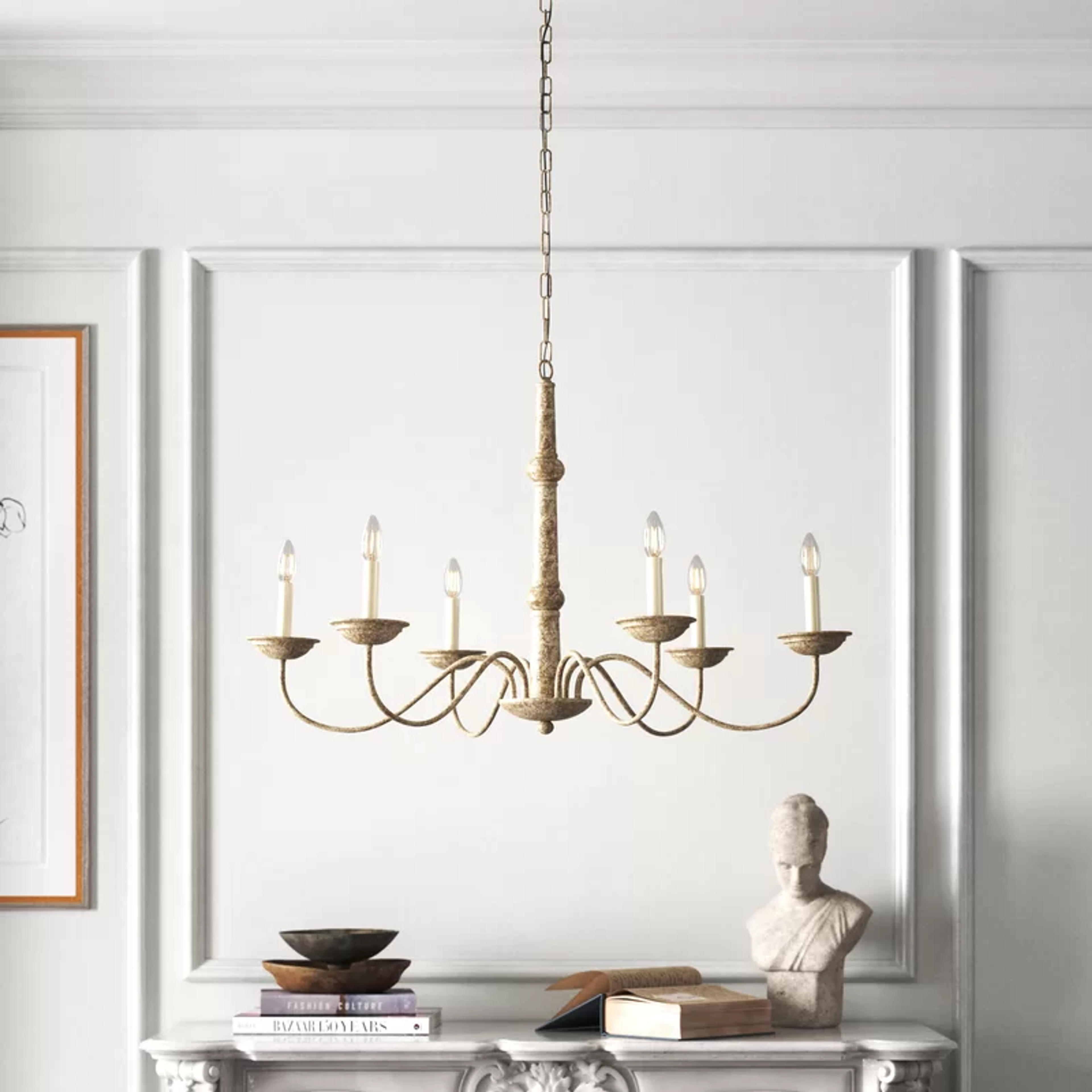 6 - Light Candle Style Traditional Chandelier