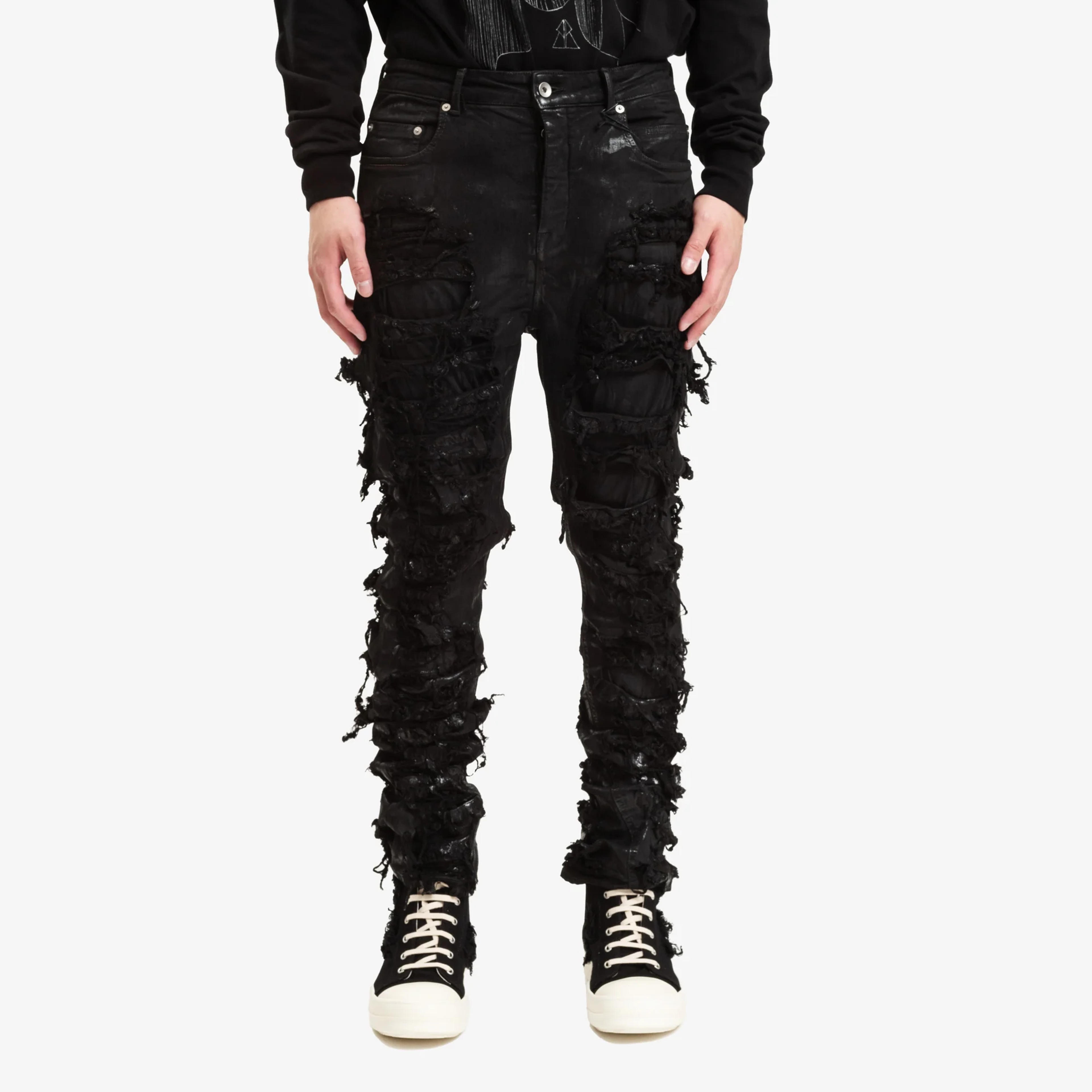 Rick Owens DRKSHDW - Strobe Detroit Cut Jeans in Black